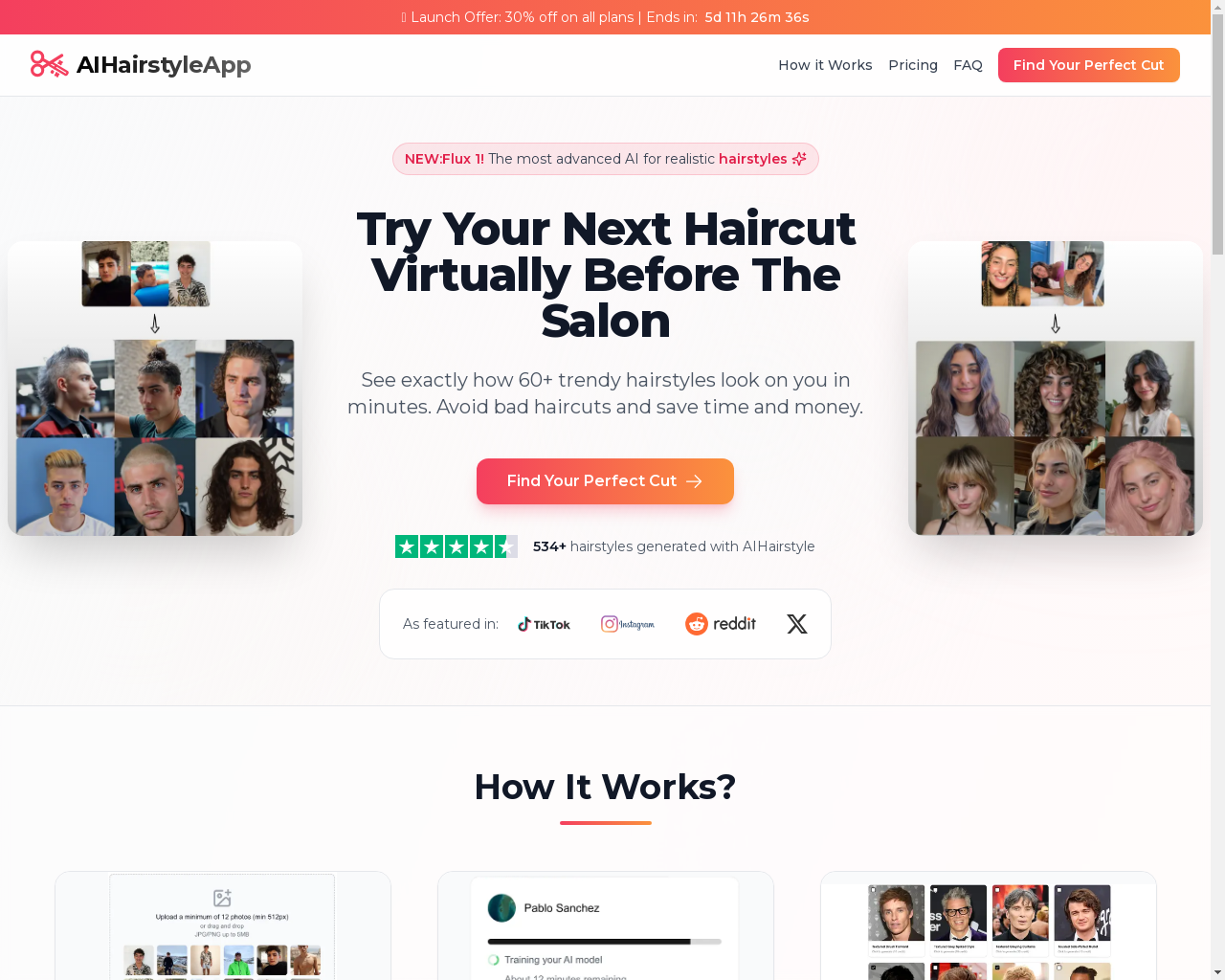 Show HN: I made an AI app that lets you try hairstyles before the salon - Project Screenshot