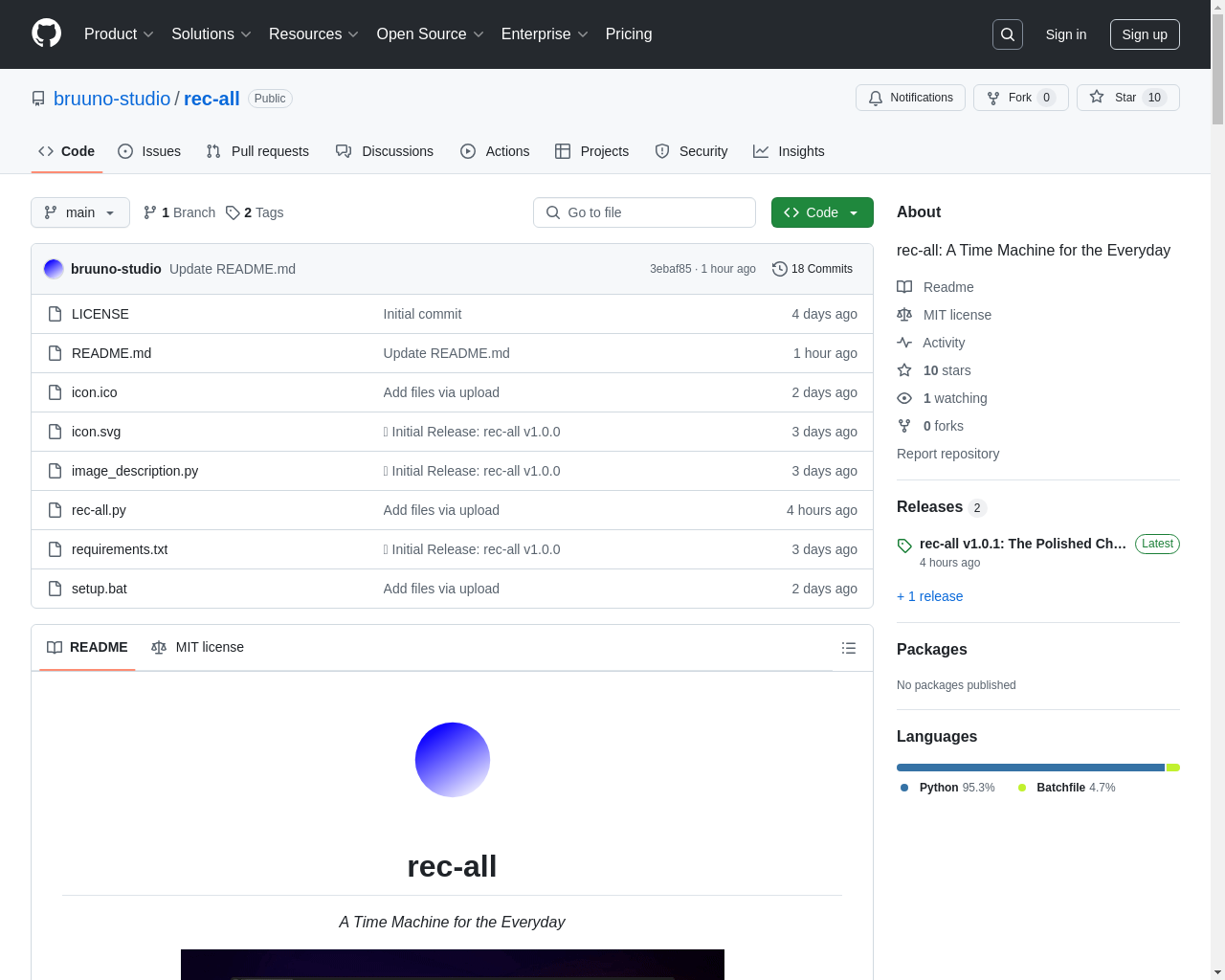 展示HN：Rec-All：日常生活的时光机 - 项目截图