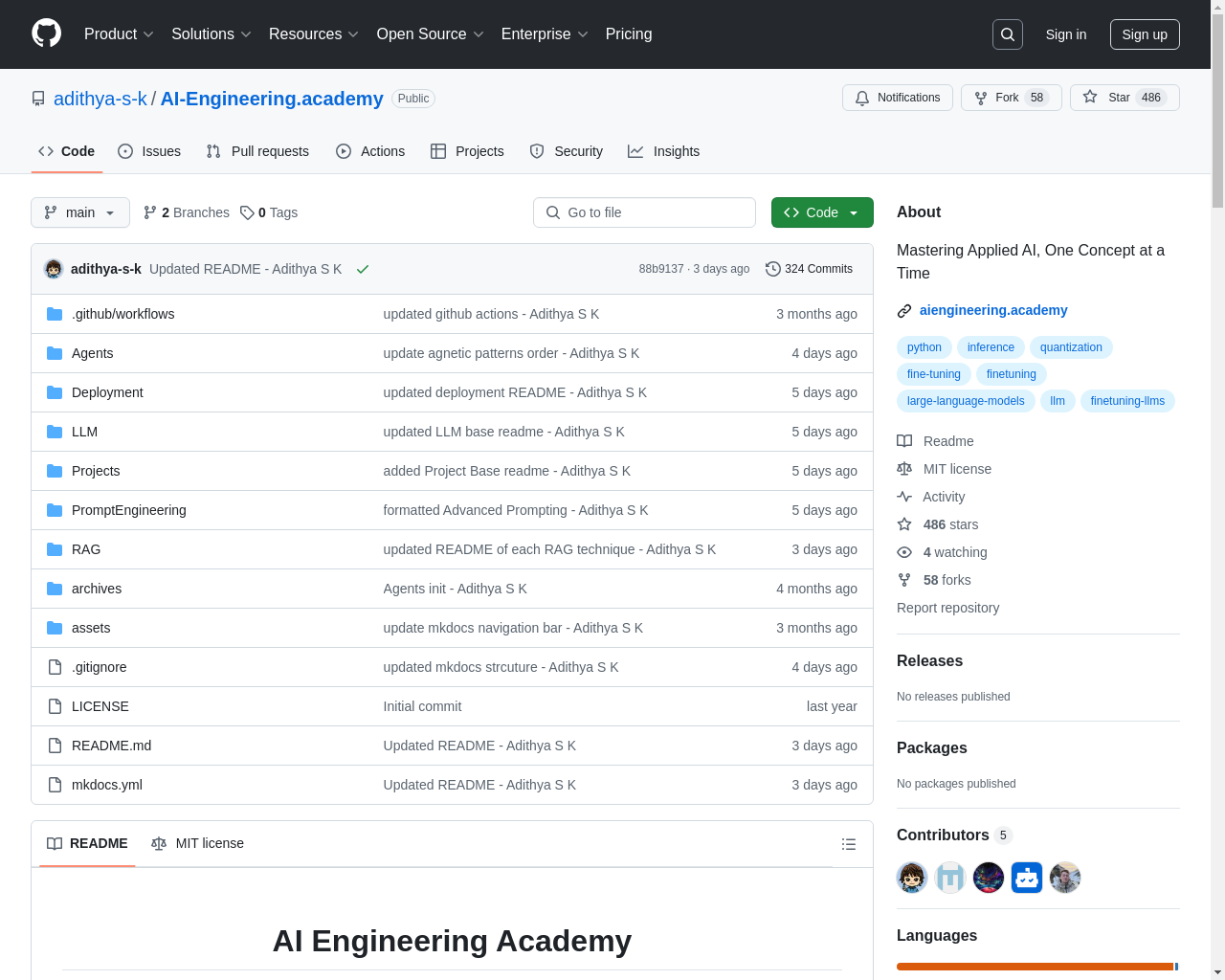 Show HN：我记录了过去一年关于人工智能的学习成果，并将其开源分享。 - 项目截图