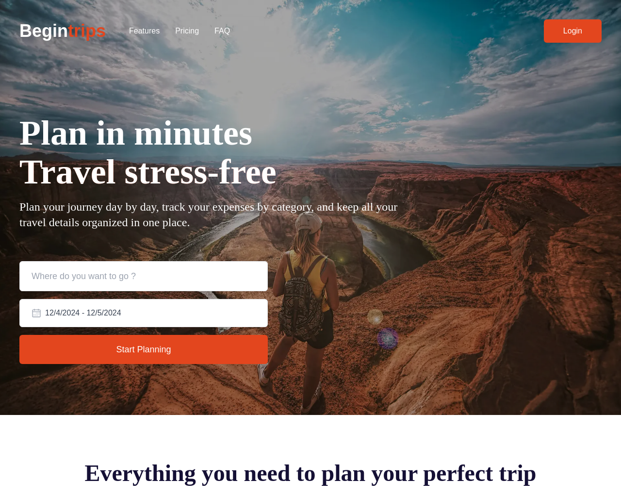 Show HN：为旅行爱好者简化旅行计划 - 项目截图