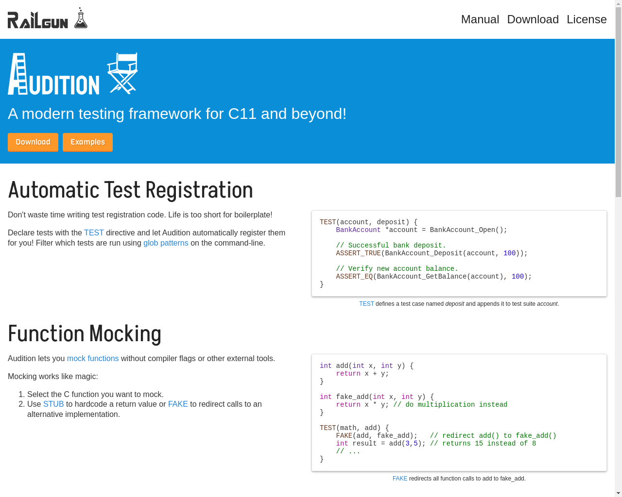 Show HN: 用于 C11 及更高版本的单元测试框架 - 项目截图