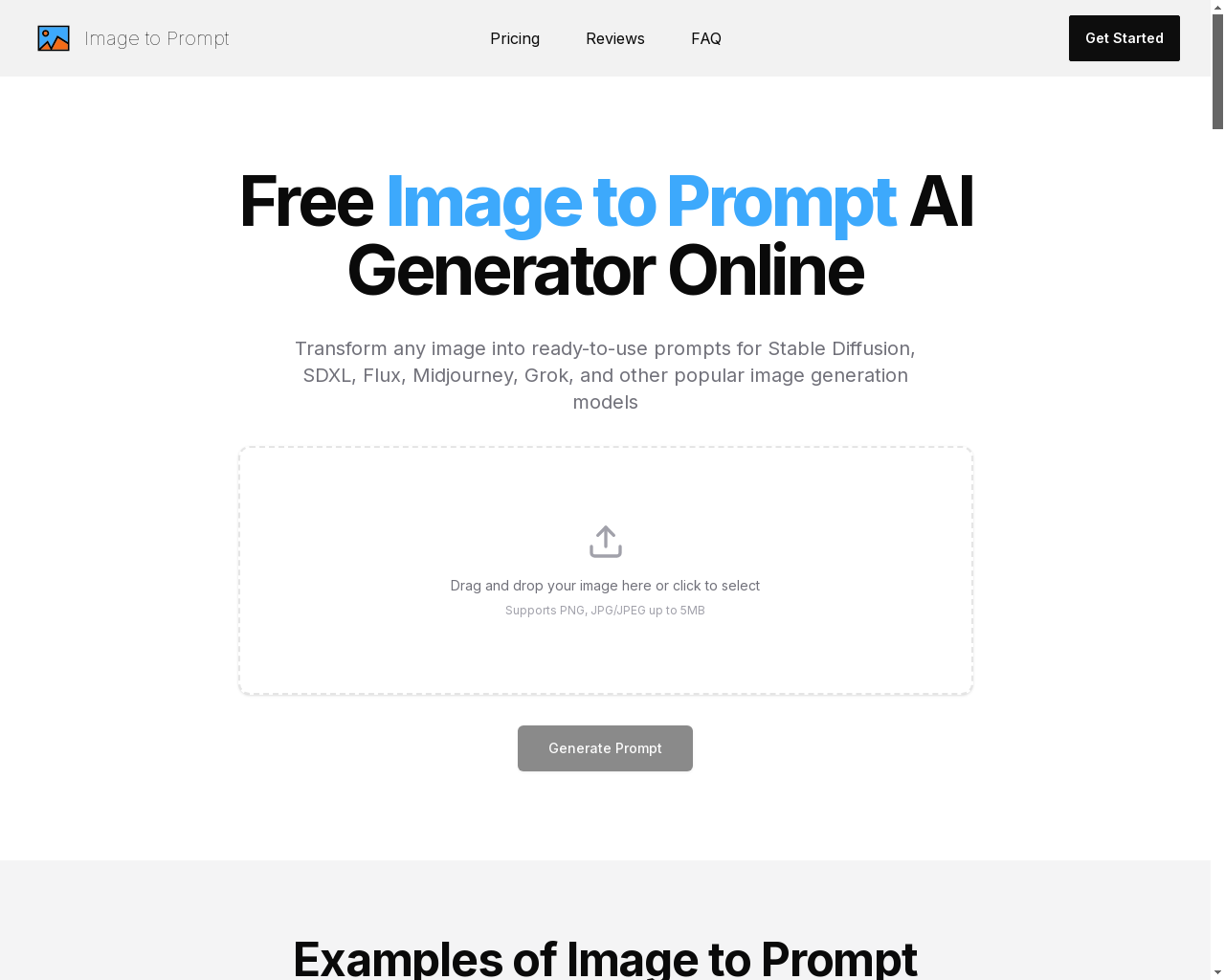 Show HN: 一款简单的图像提示生成器 - 项目截图
