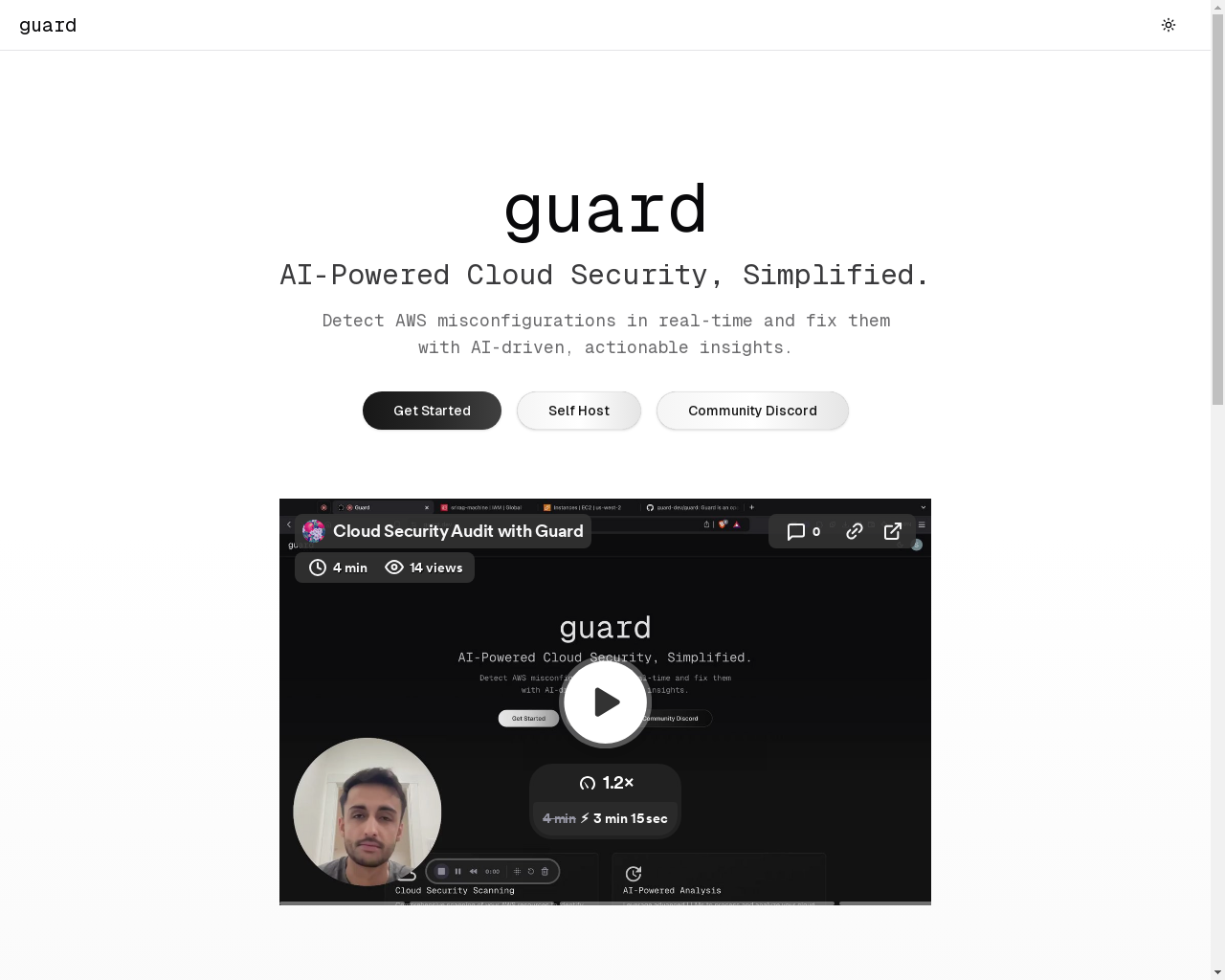 Show HN: Guard – 一款LLM代理，可扫描您的AWS账户以查找配置错误。 - 项目截图