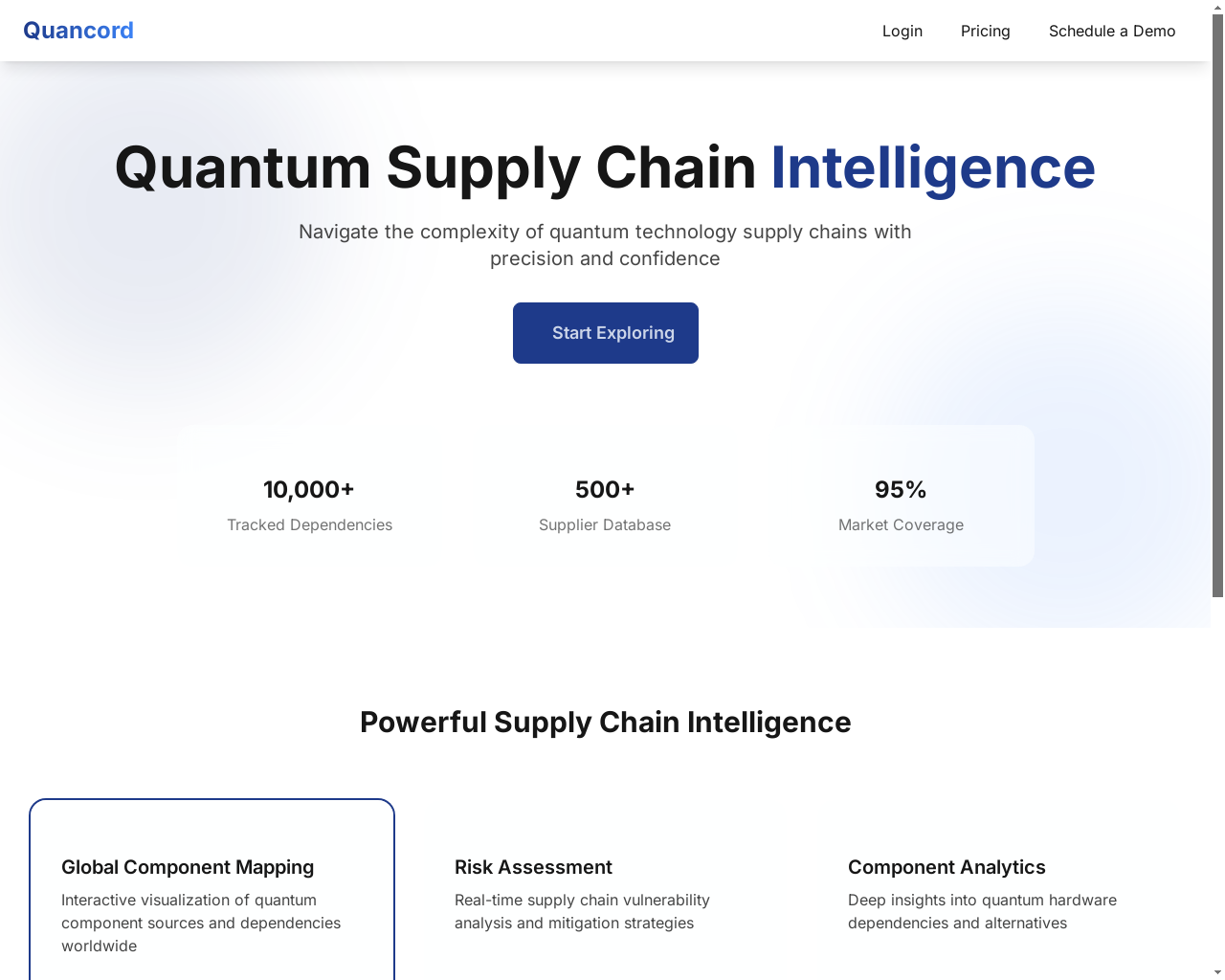 Show HN: Quancord – Explore the Quantum Supply Chain (Early Stage) - Project Screenshot