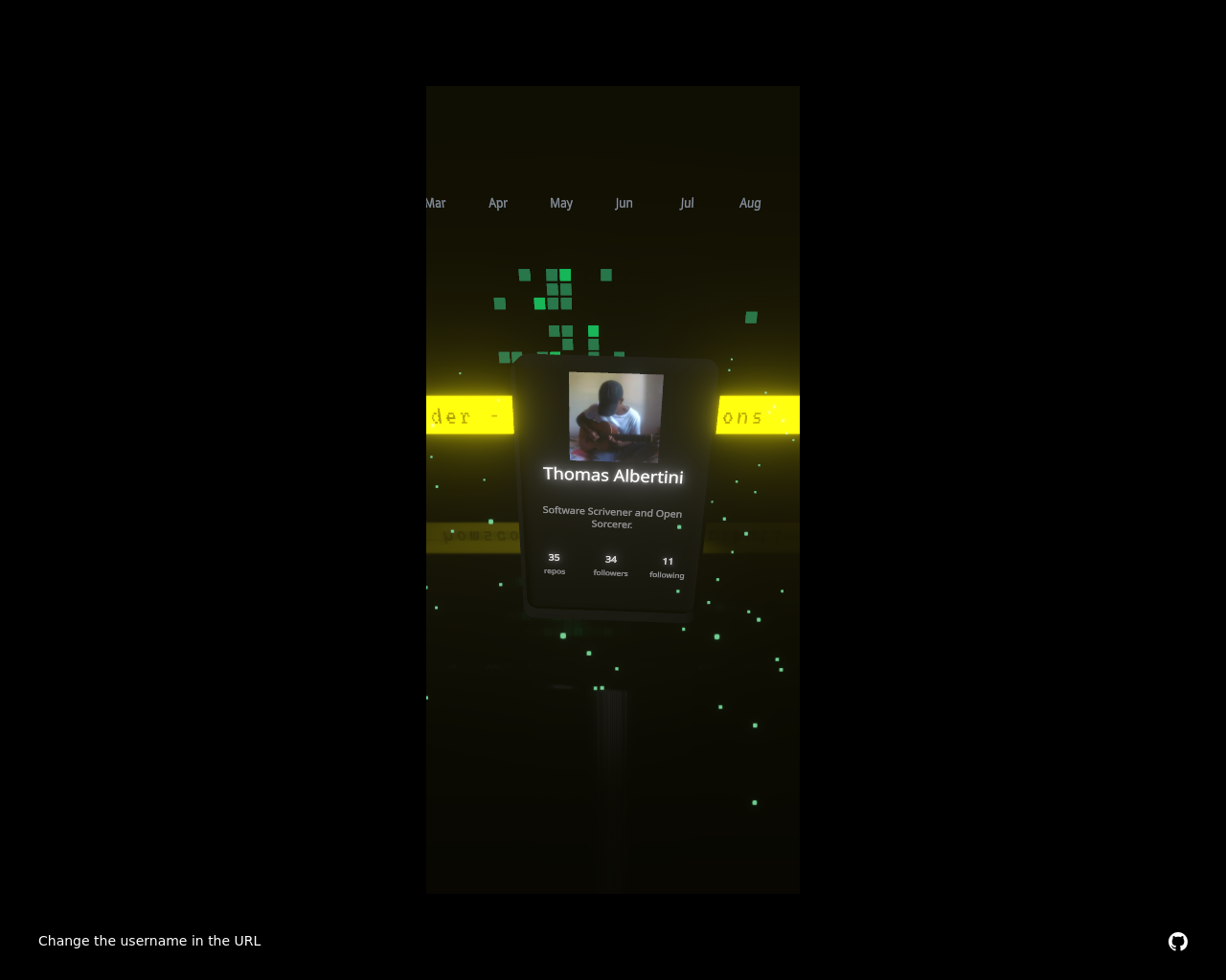 Show HN: A small 3D visualizer of your GitHub profile - Project Screenshot