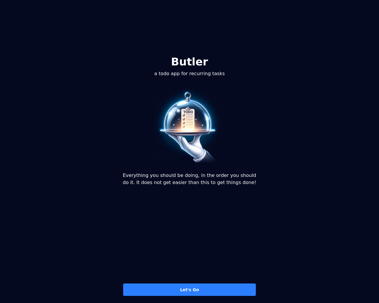 Show HN: Butler - A todo app for recurring tasks - Project Screenshot