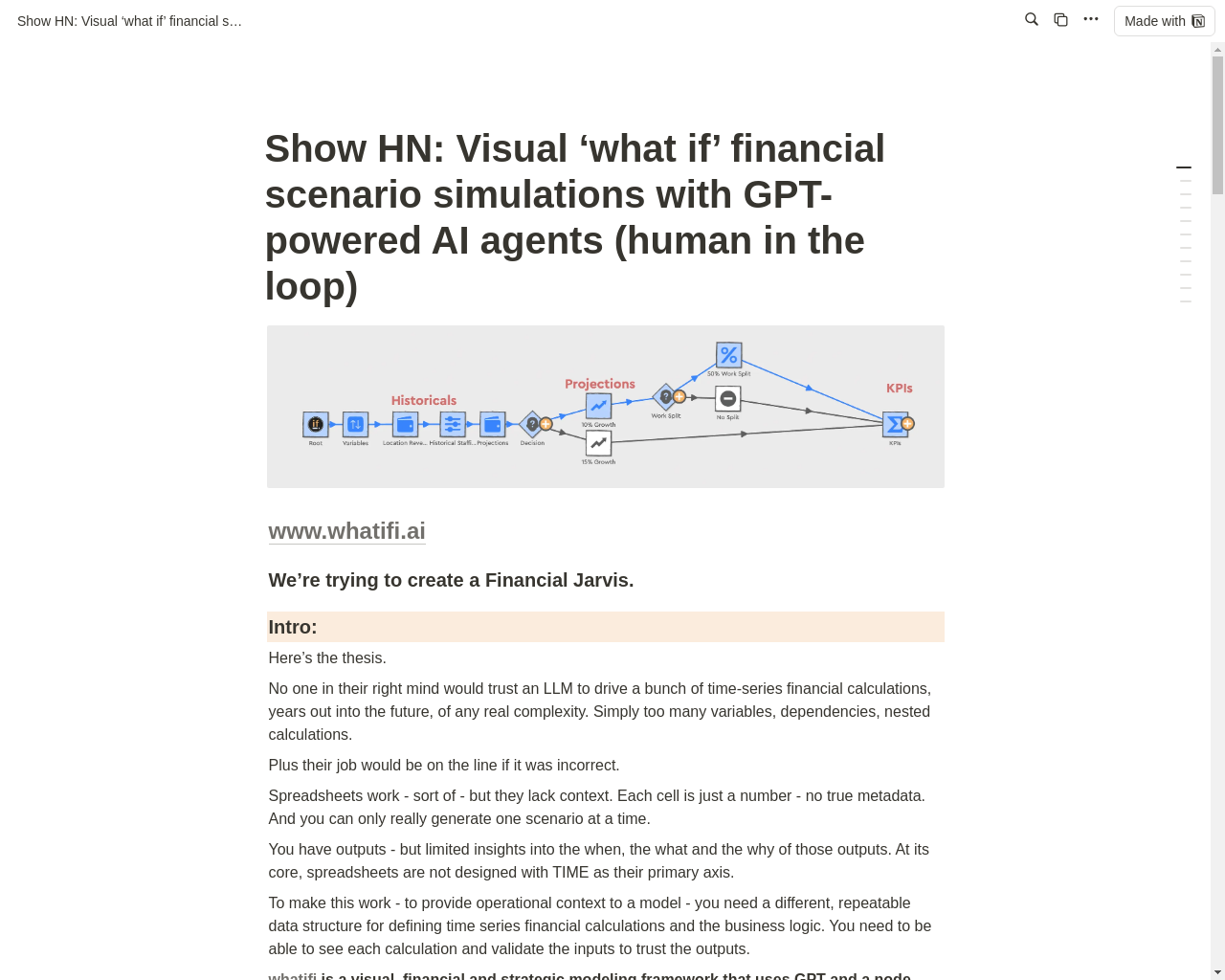 Show HN: 視覚的「もしも」金融シミュレーションとAIエージェント（人間の介入） - プロジェクトのスクリーンショット