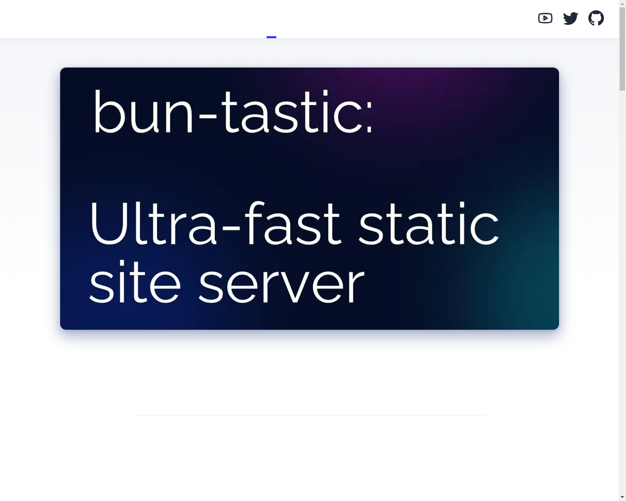 Show HN: Buntastic – ウルトラファスト静的サイトサーバー - プロジェクトのスクリーンショット