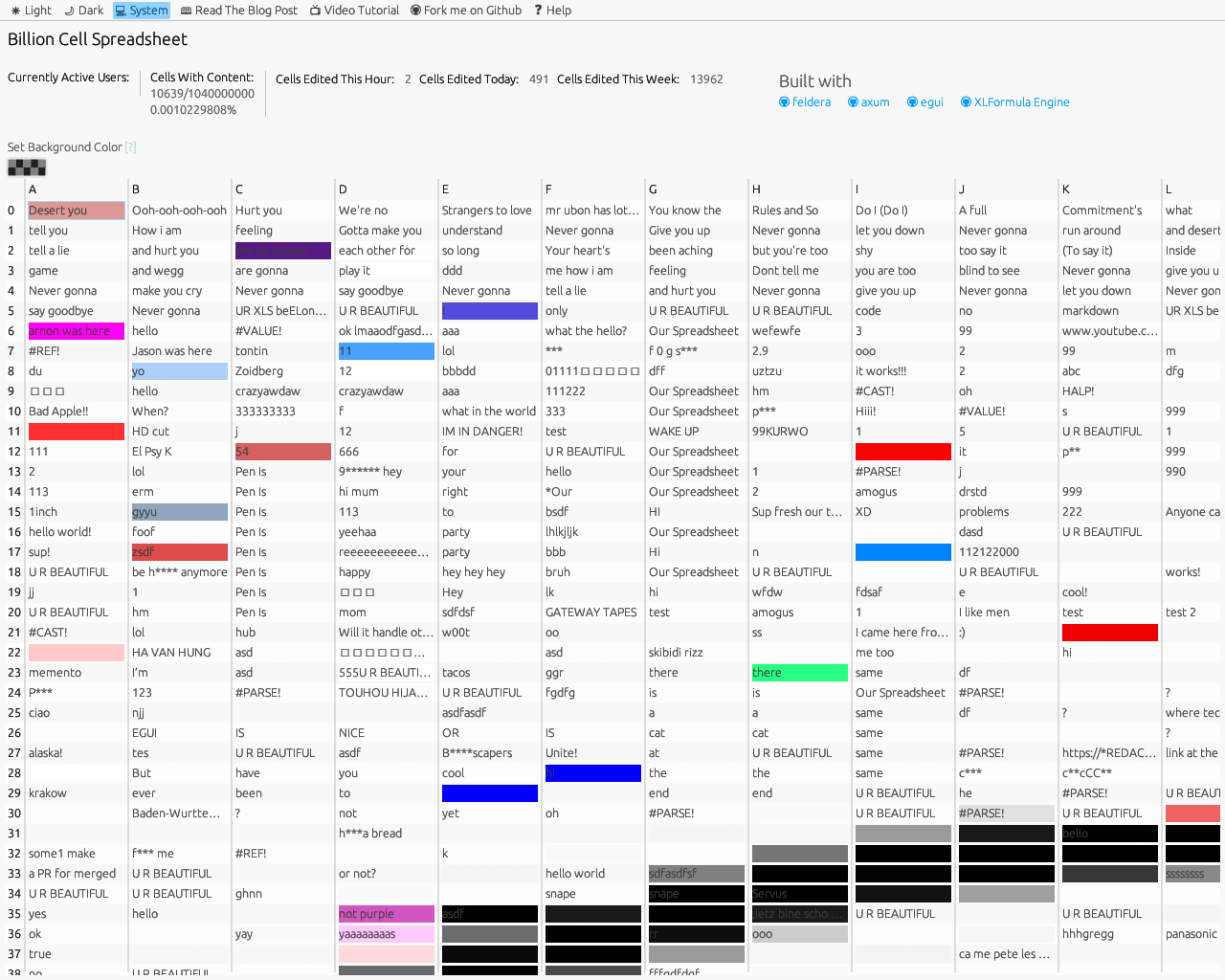 Show HN: Billion Cell Spreadsheets with Incremental Computation - Project Screenshot