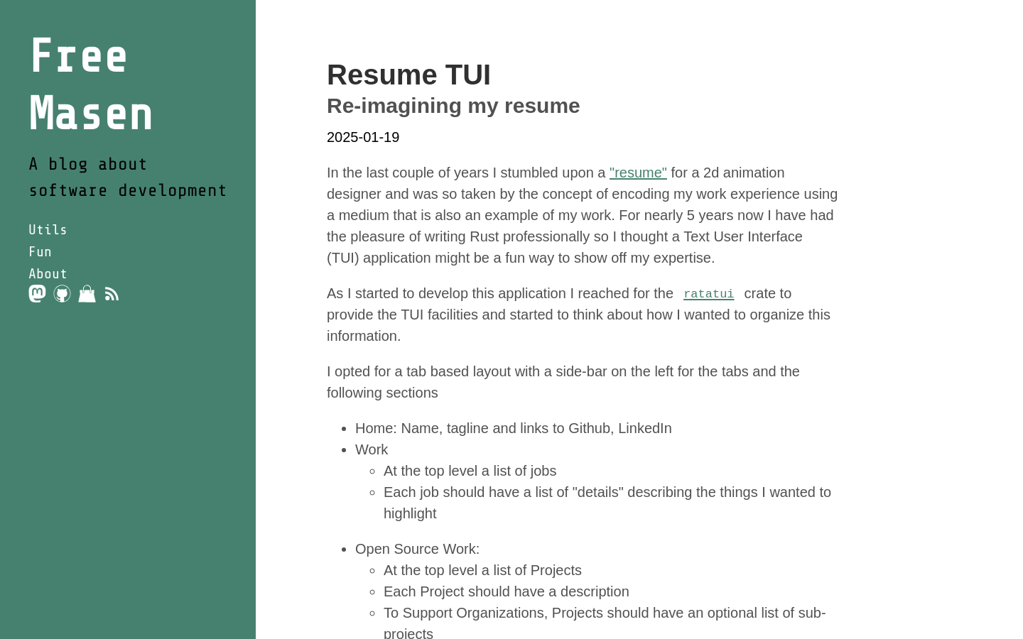 Show HN: I wrote a TUI instead of a resume - Project Screenshot