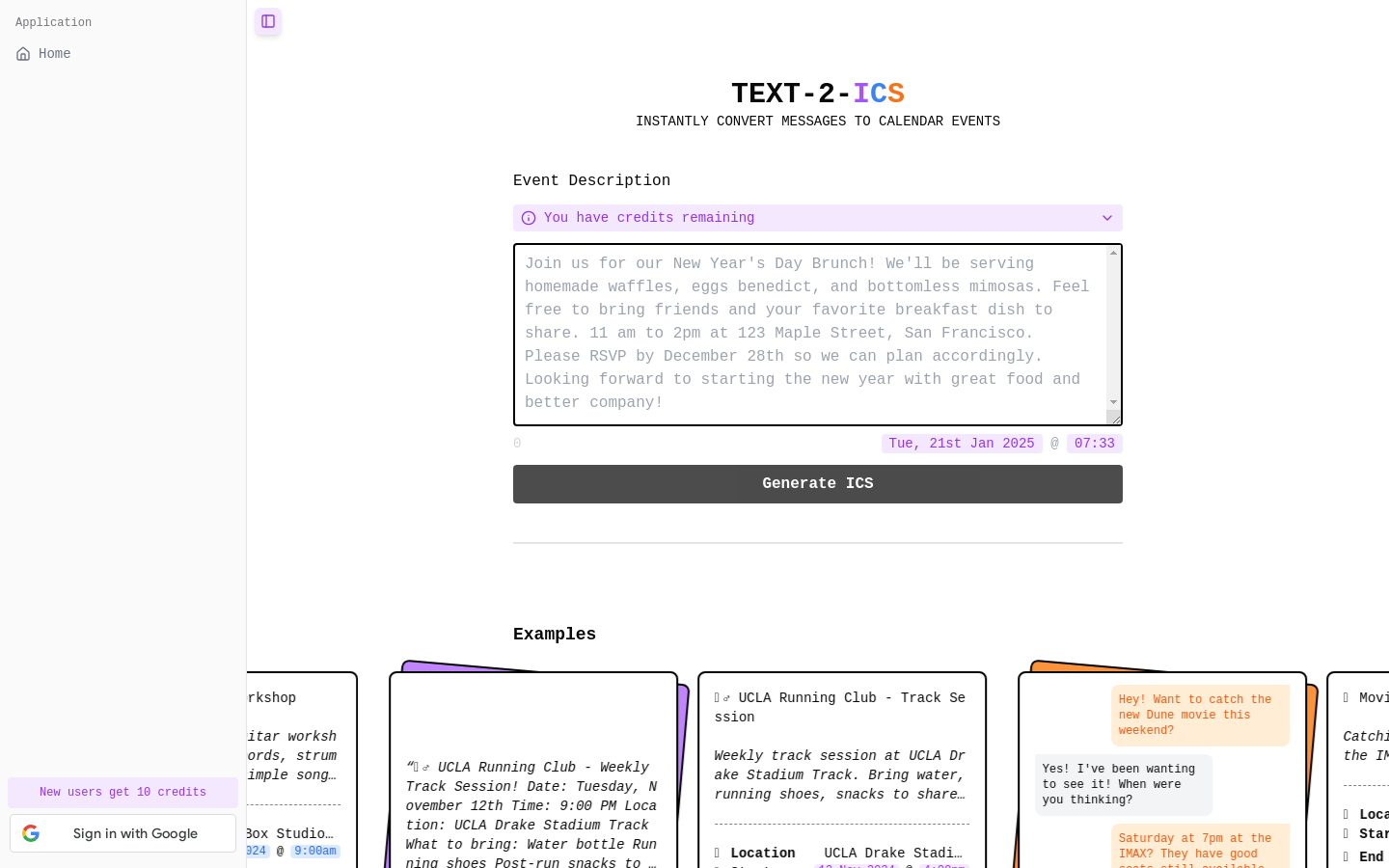 Show HN: Automate Multi-Event Calendar Creation from Plain Text - Project Screenshot