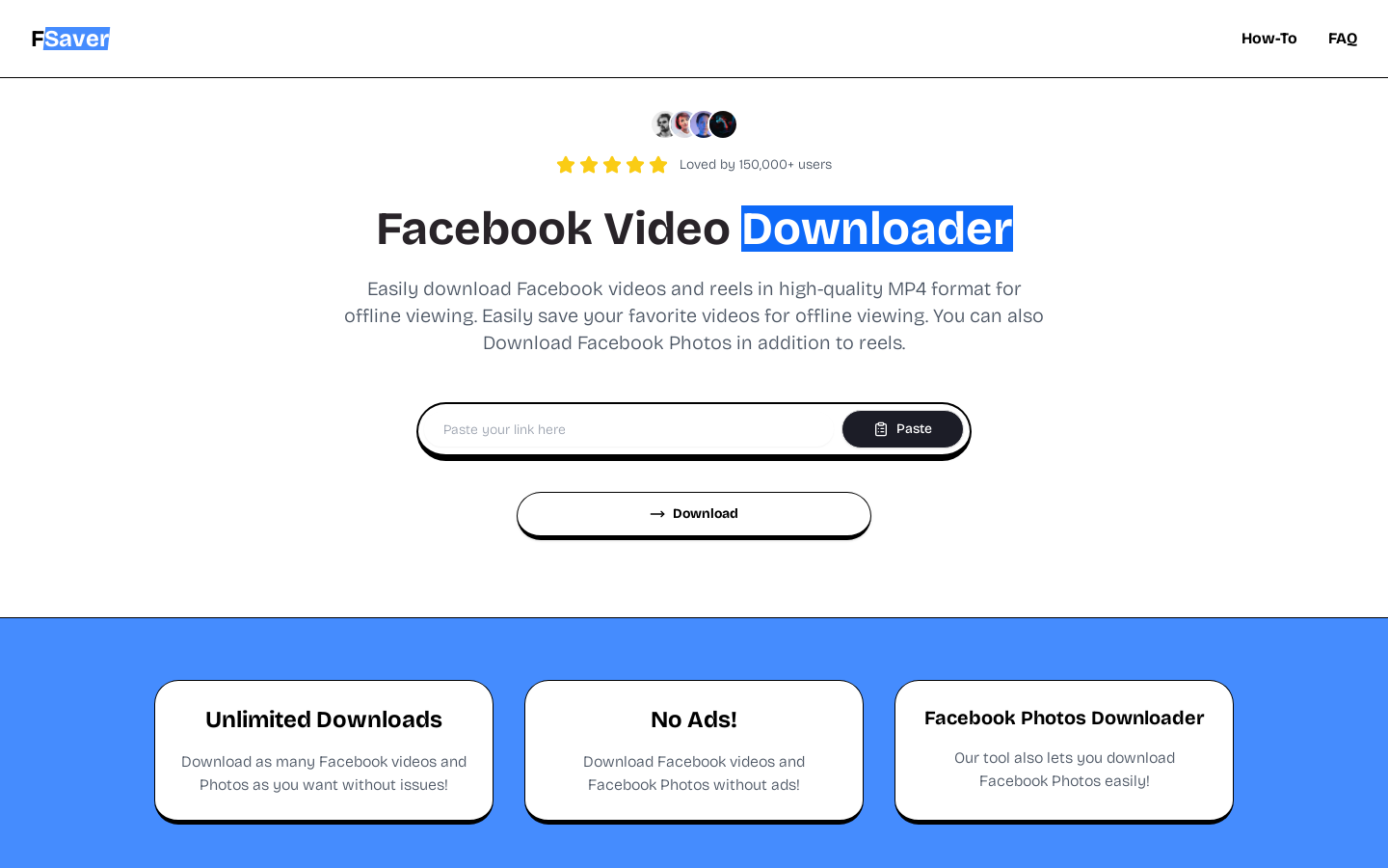 Show HN: Ad Free Facebook Video/Reel Downloader - Project Screenshot