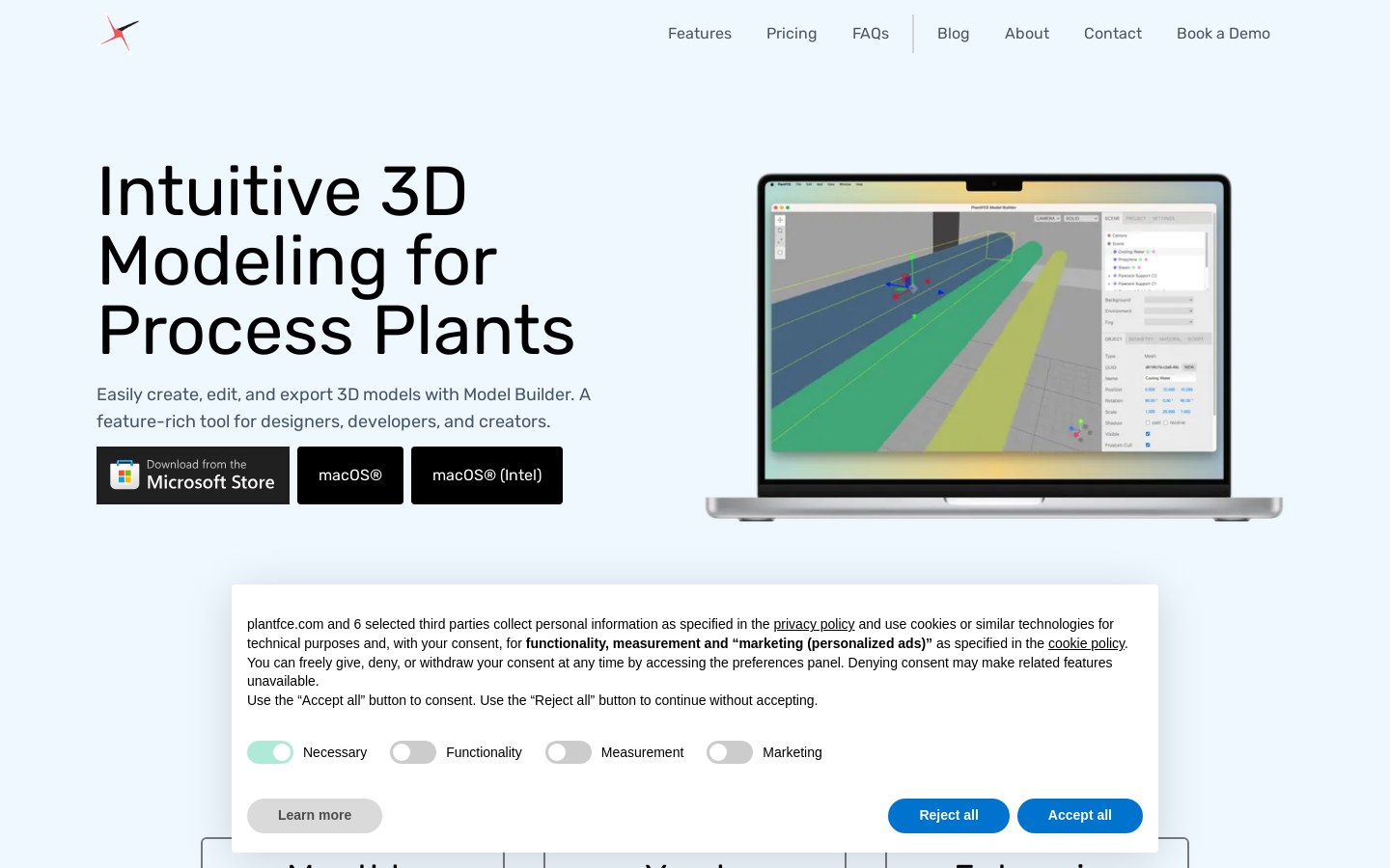 Show HN: PlantFCE Model Builder – 3D modeling for process plants - Project Screenshot