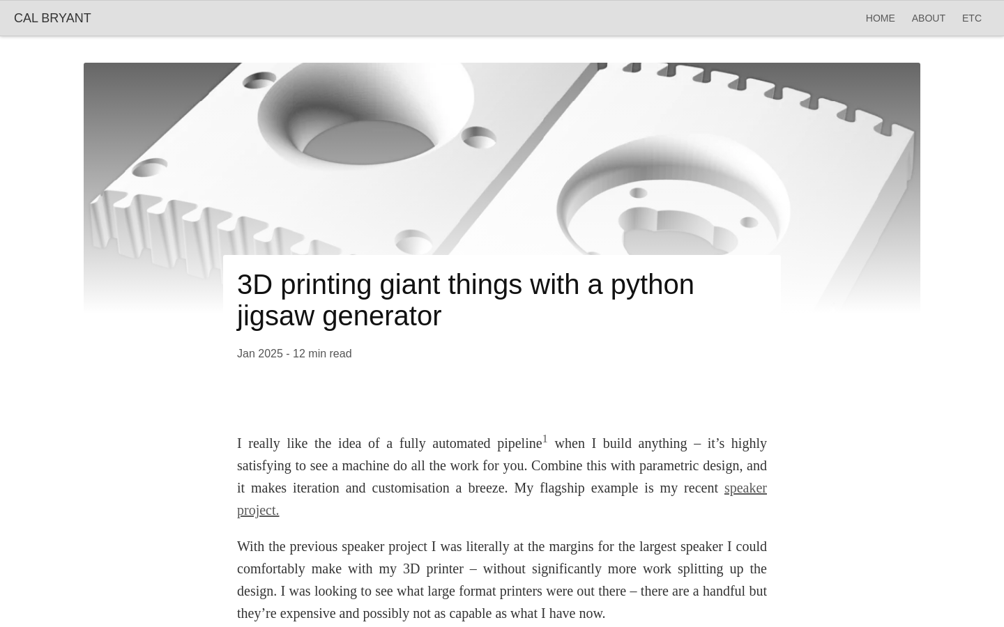 Show HN: 3D printing giant things with a Python jigsaw generator - Project Screenshot