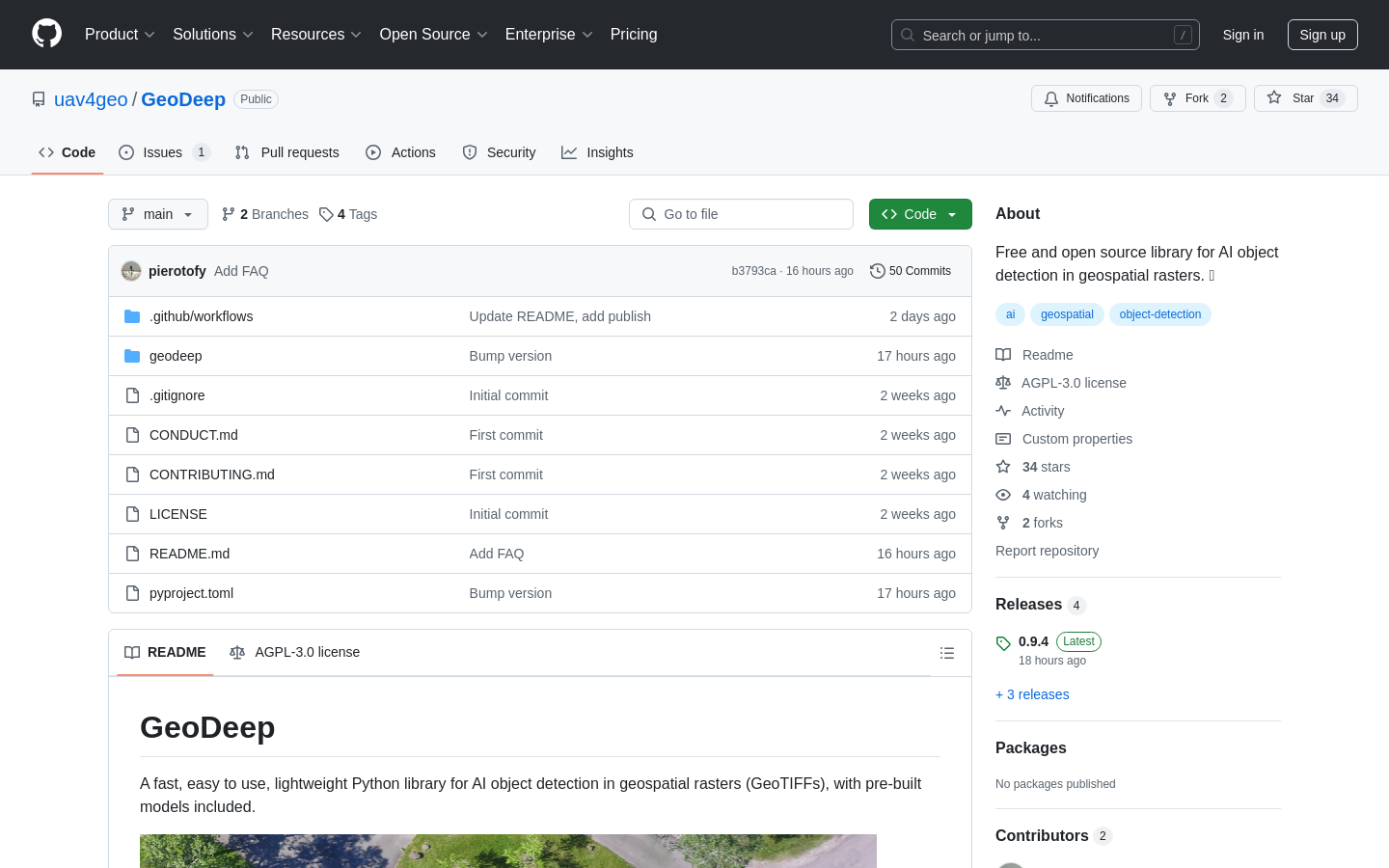 Show HN: Free and open source library for AI object detection in GeoTIFFs - Project Screenshot