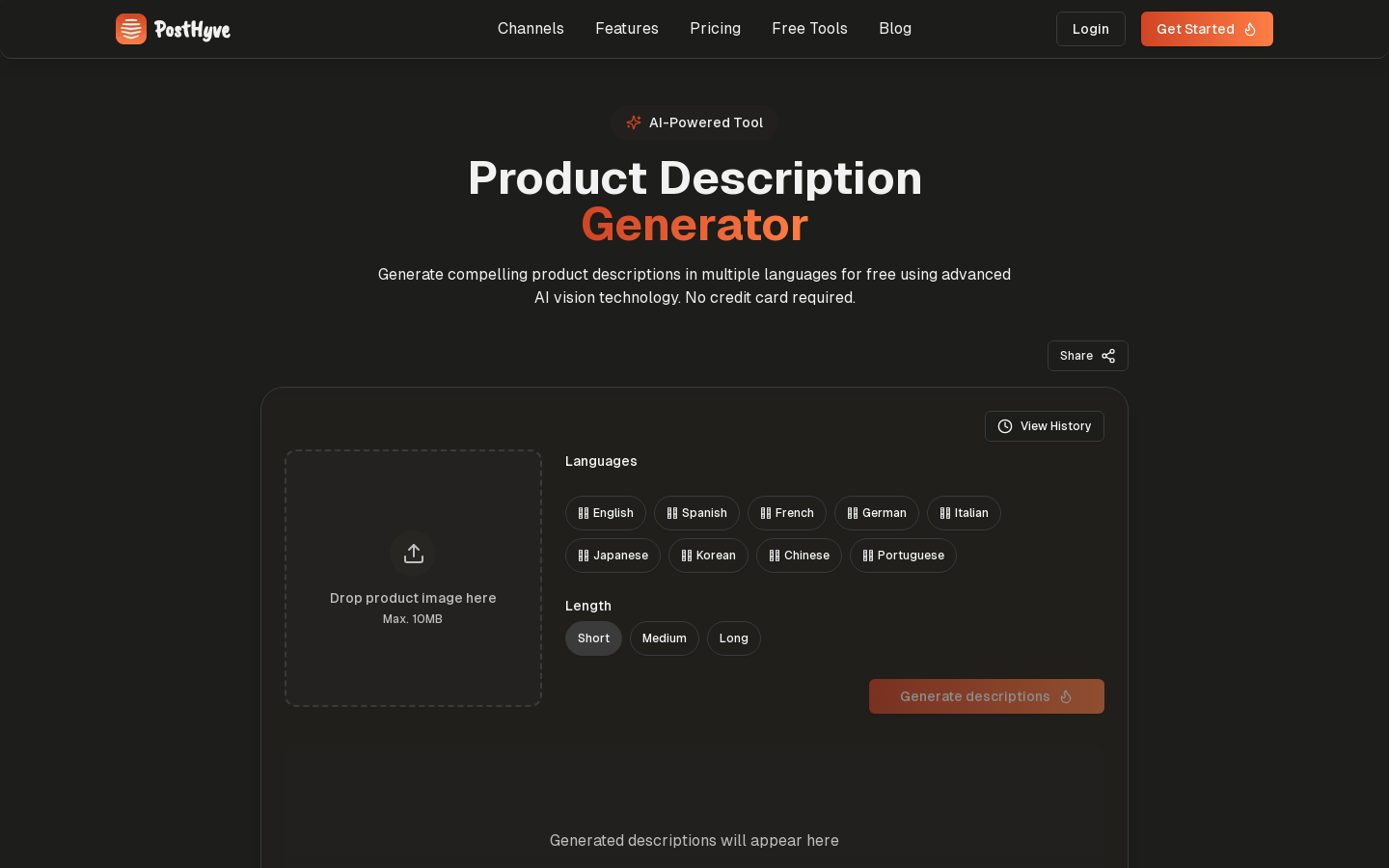 Show HN: Product Description Generator - Project Screenshot