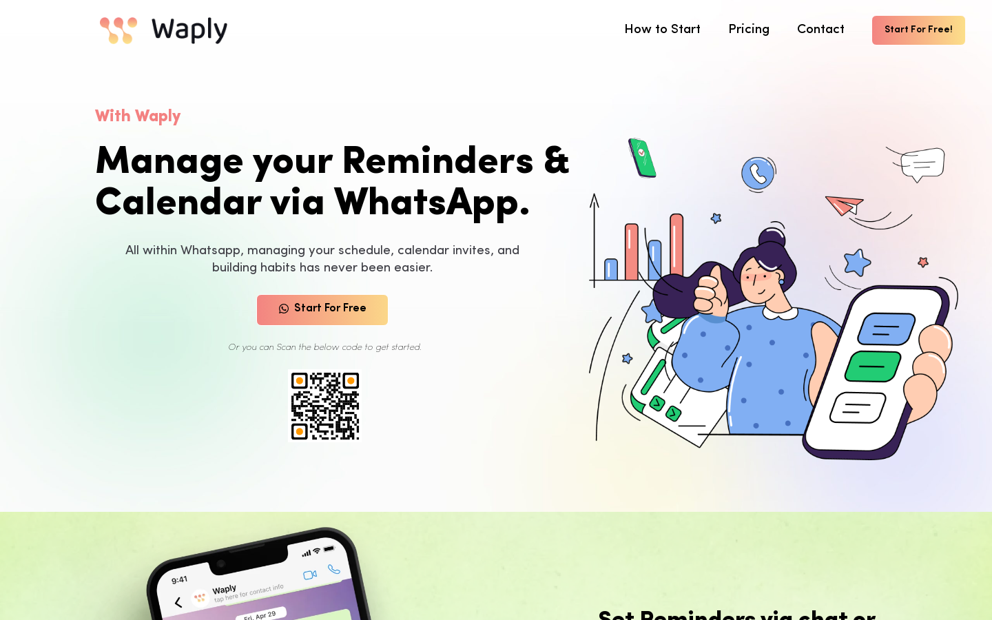 Show HN: Waply – WhatsApp中的提醒和日历AI助手 - 项目截图