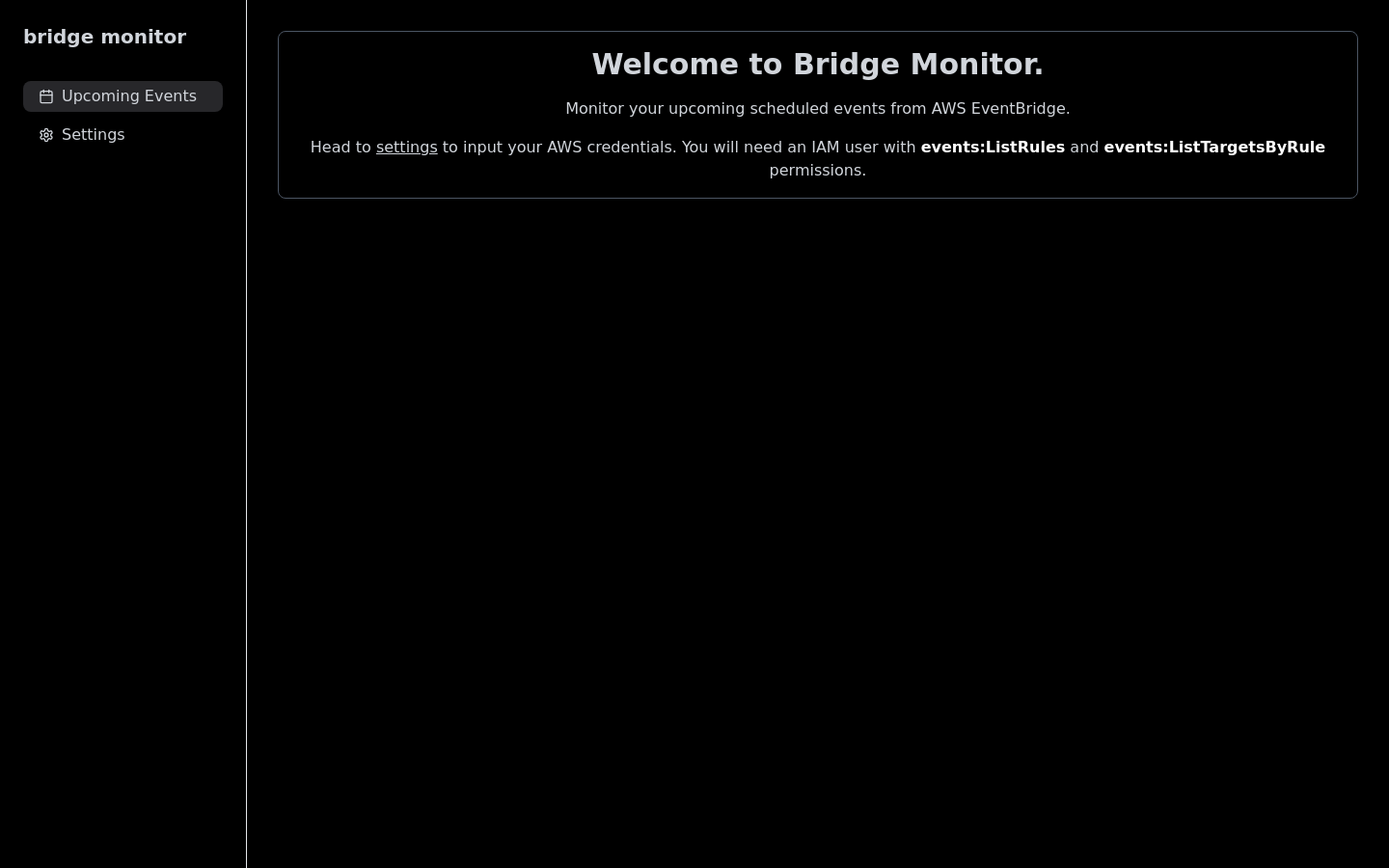 Show HN: 查看来自 AWS EventBridge 的所有即将安排的事件 - 项目截图