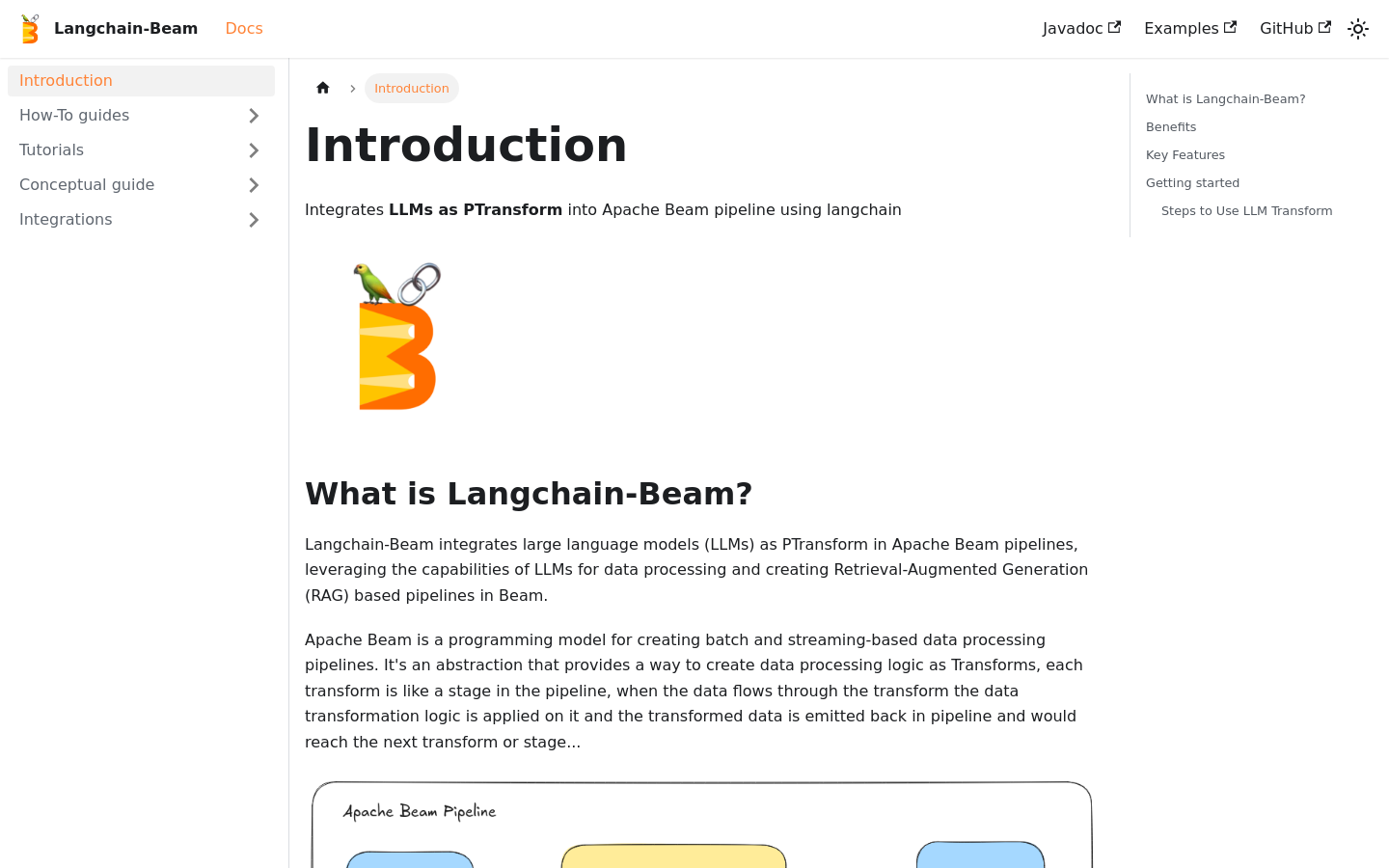 Show HN: Apache Beam 和 Langchain 集成 - 项目截图