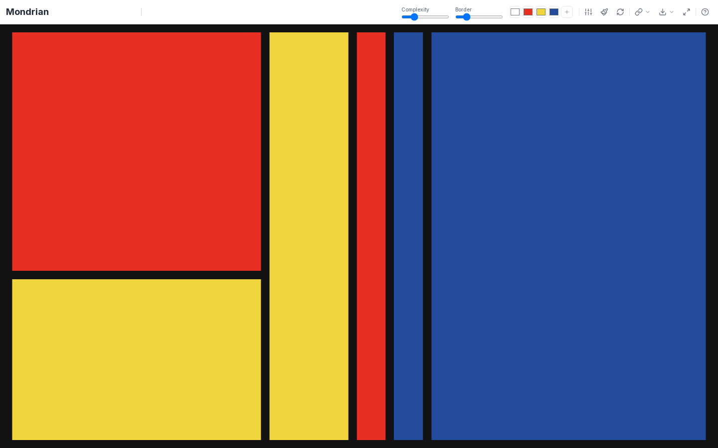 Show HN: I built a Mondrian art generator - Project Screenshot