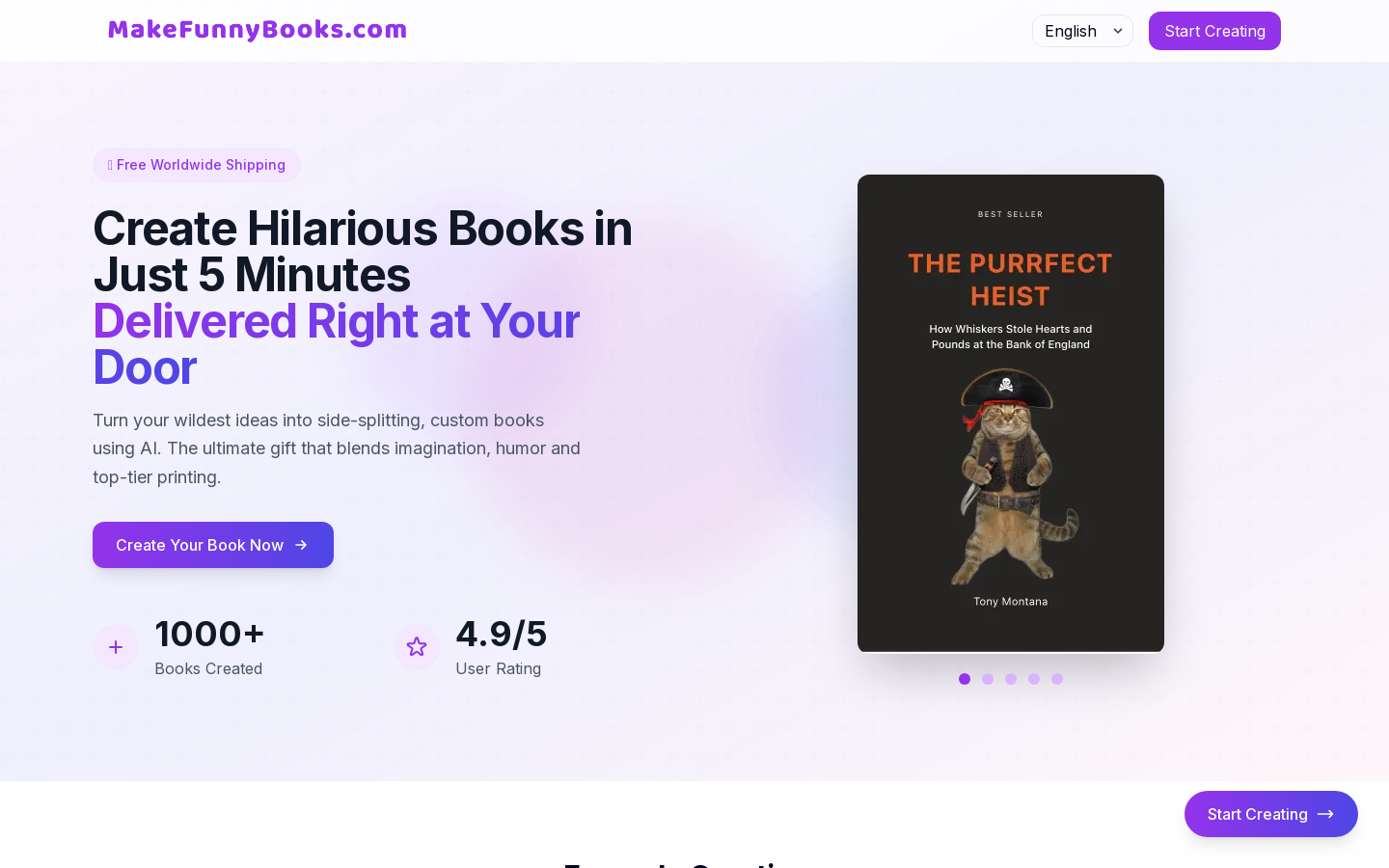 Show HN: Makefunnybooks.com – AI-generated personalized books for unique gifts - Project Screenshot