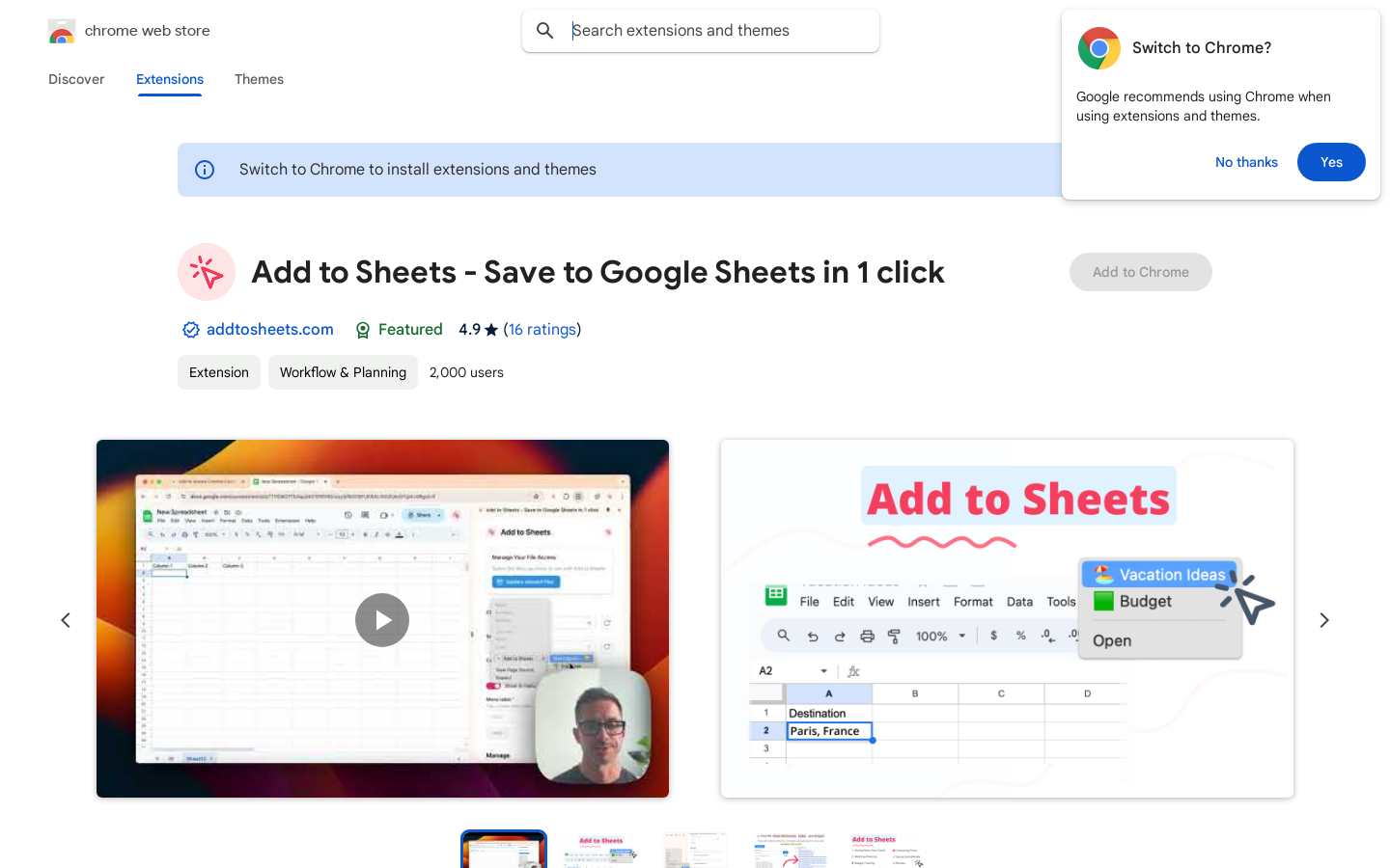 Show HN: A Chrome extension to save to Google Sheets in one click - Project Screenshot