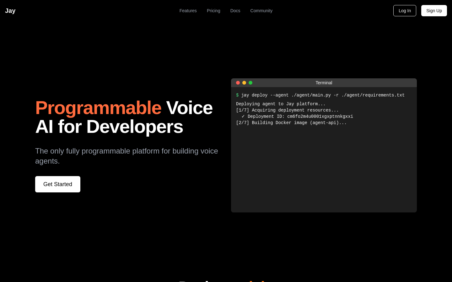 Show HN: Jay - Fully programmable, fully hosted AI voice agents - Project Screenshot