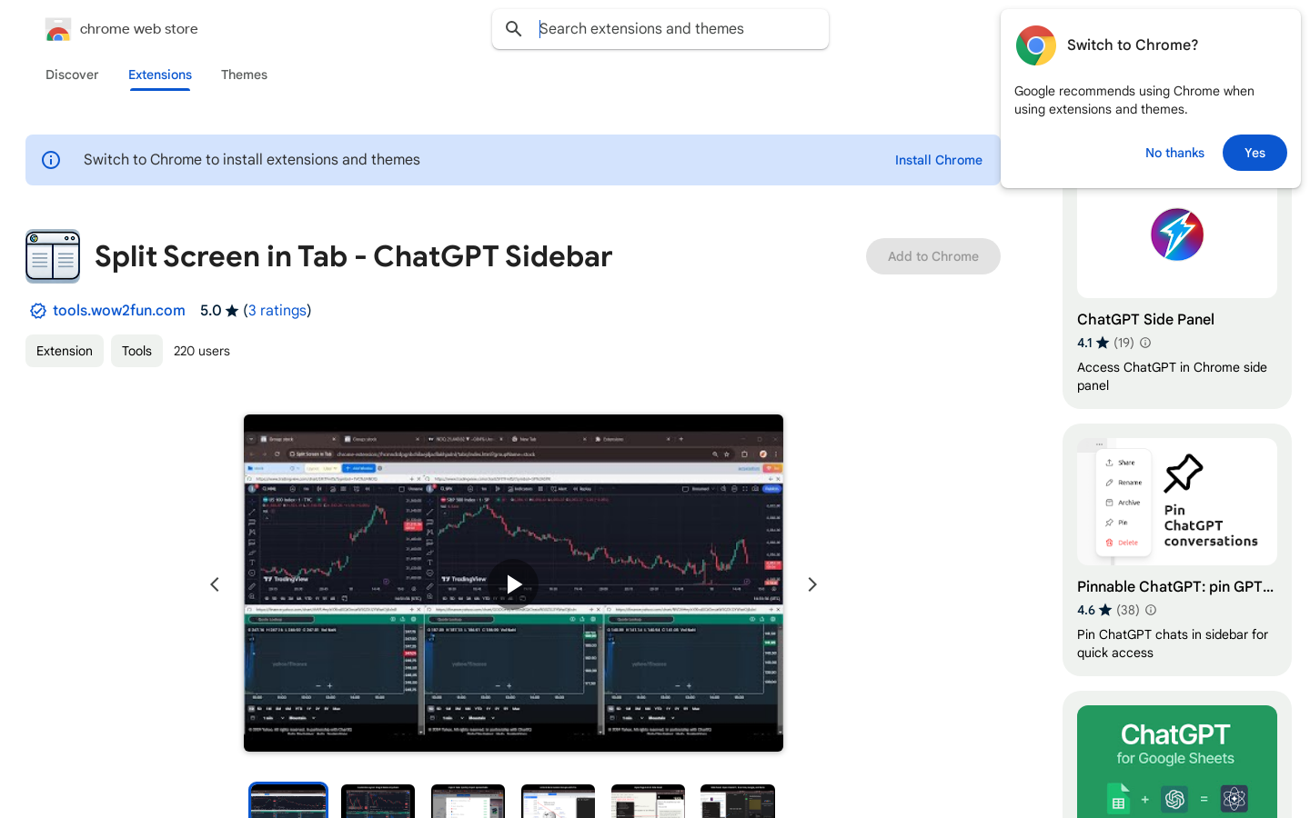 Show HN: Chromeの分割画面 - プロジェクトのスクリーンショット