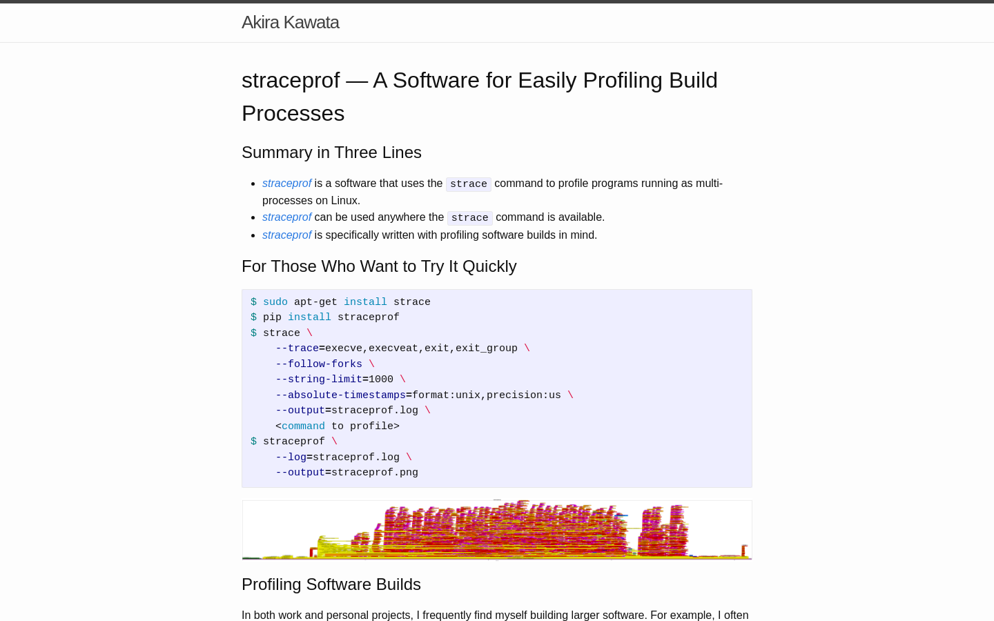 Show HN: Straceprof – 一款轻松分析构建过程的软件 - 项目截图