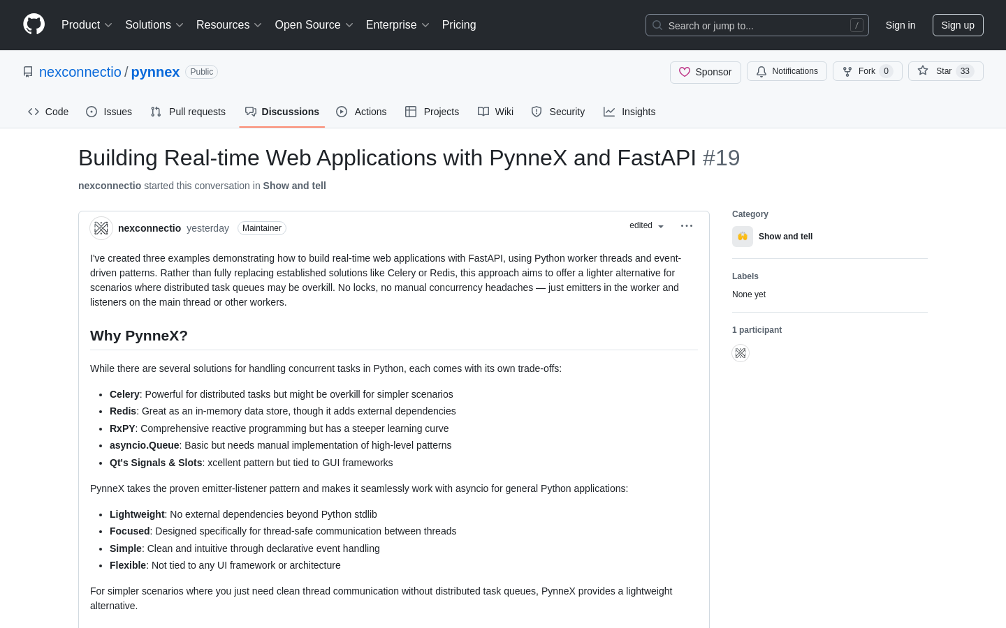 Show HN: Building Real-Time Web Applications with PynneX and FastAPI - Project Screenshot