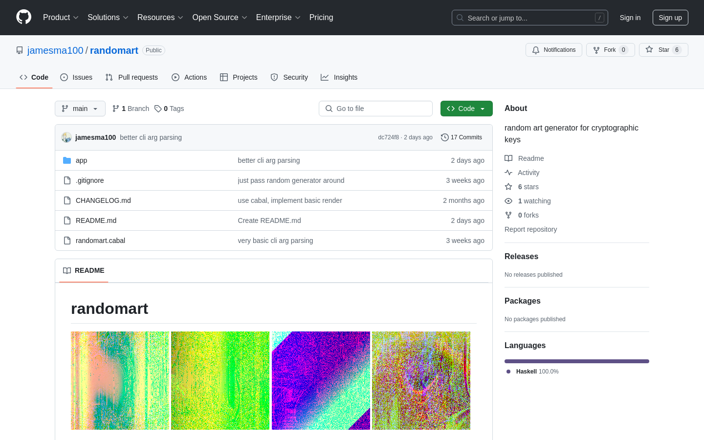 Show HN: Random Art Generator in Haskell - Project Screenshot