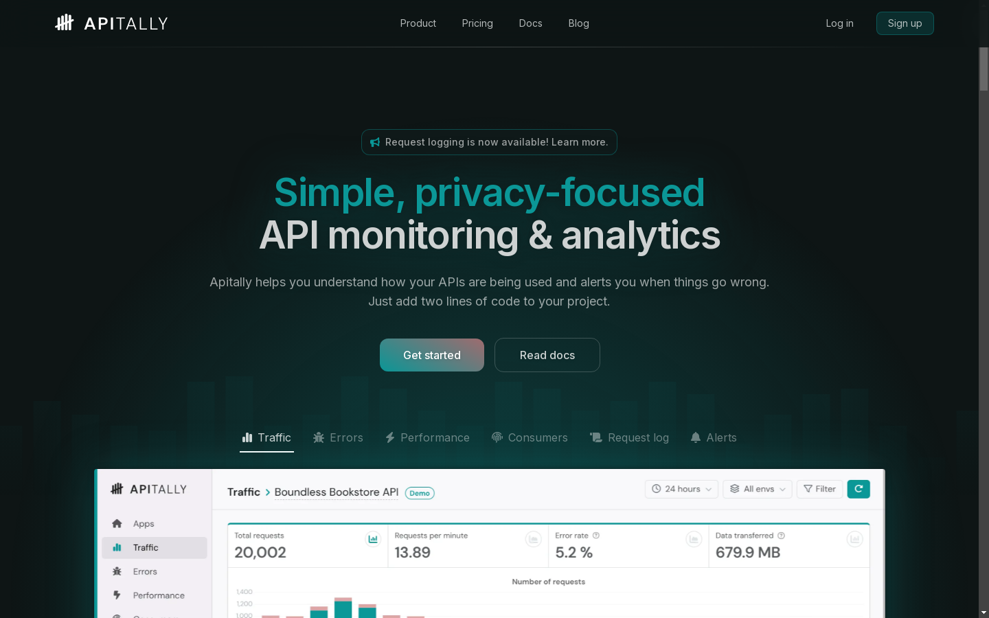 Show HN: Apitally – A simple, privacy-focused API monitoring and analytics tool - Project Screenshot