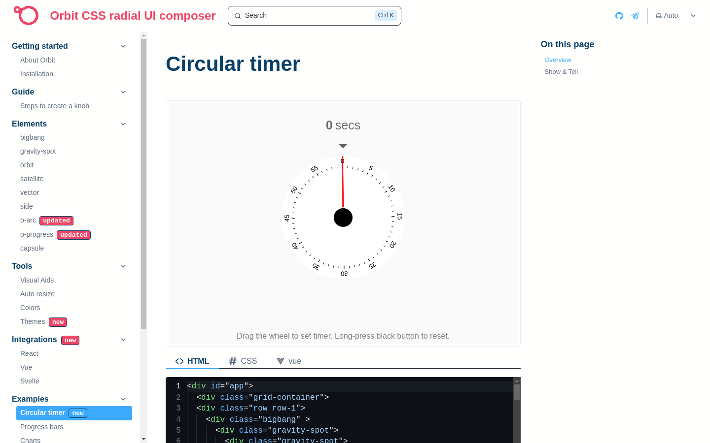 Show HN: I recreated a circular timer with Orbit - Project Screenshot