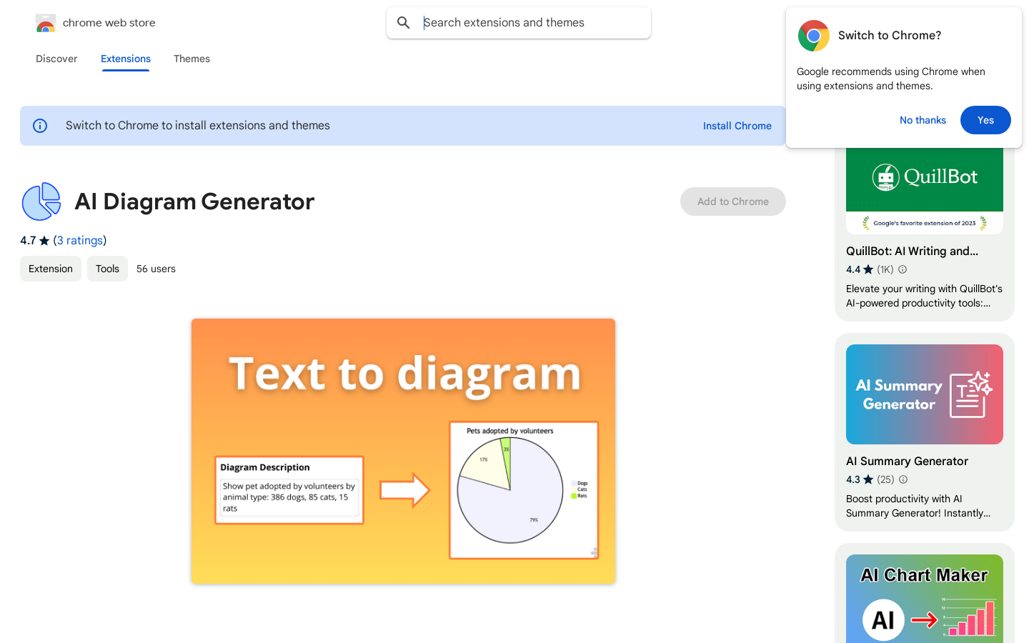 Show HN: AI Diagram Generator – extension for Mermaid charts generation with AI - Project Screenshot