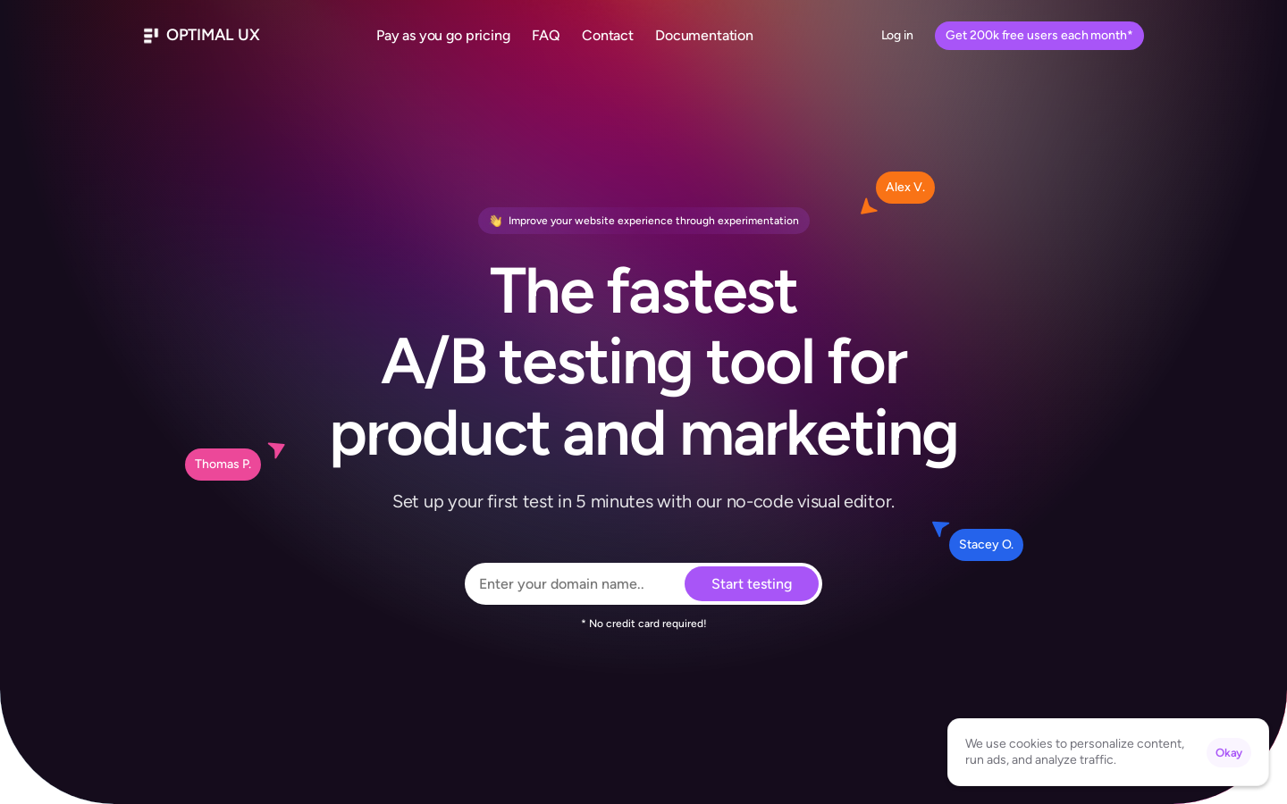 Show HN: Optimal UX – Server-side A/B testing that runs before page load - Project Screenshot