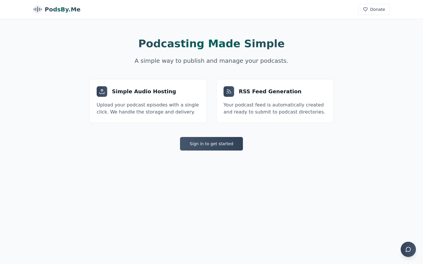 Show HN: PodsByMe – Minimal Podcast Hosting - Project Screenshot