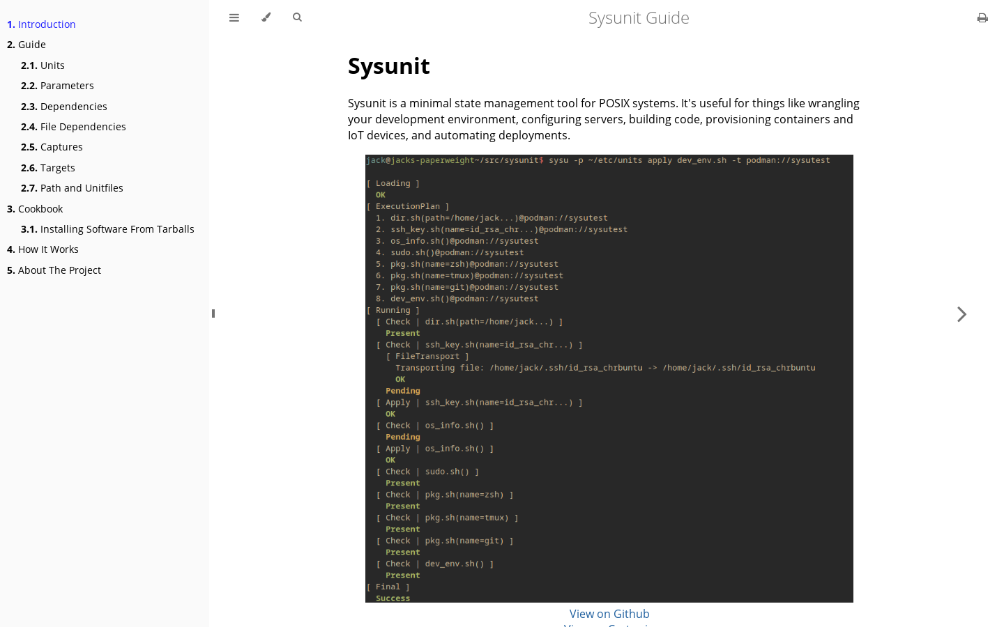 Show HN: A configuration management system for minimal *Nix environments - Project Screenshot