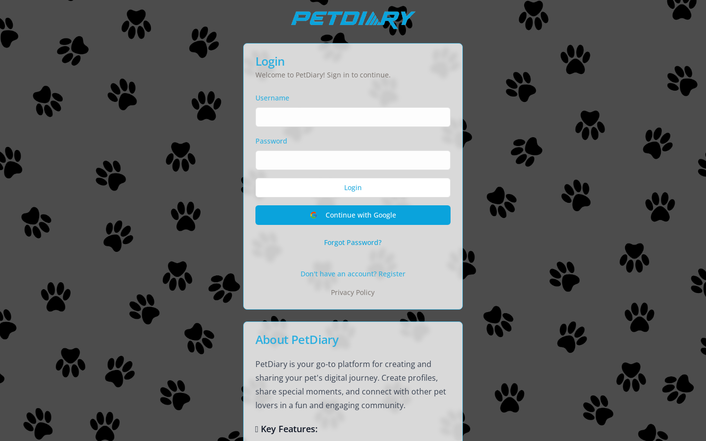 Show HN: PetDiary - Project Screenshot