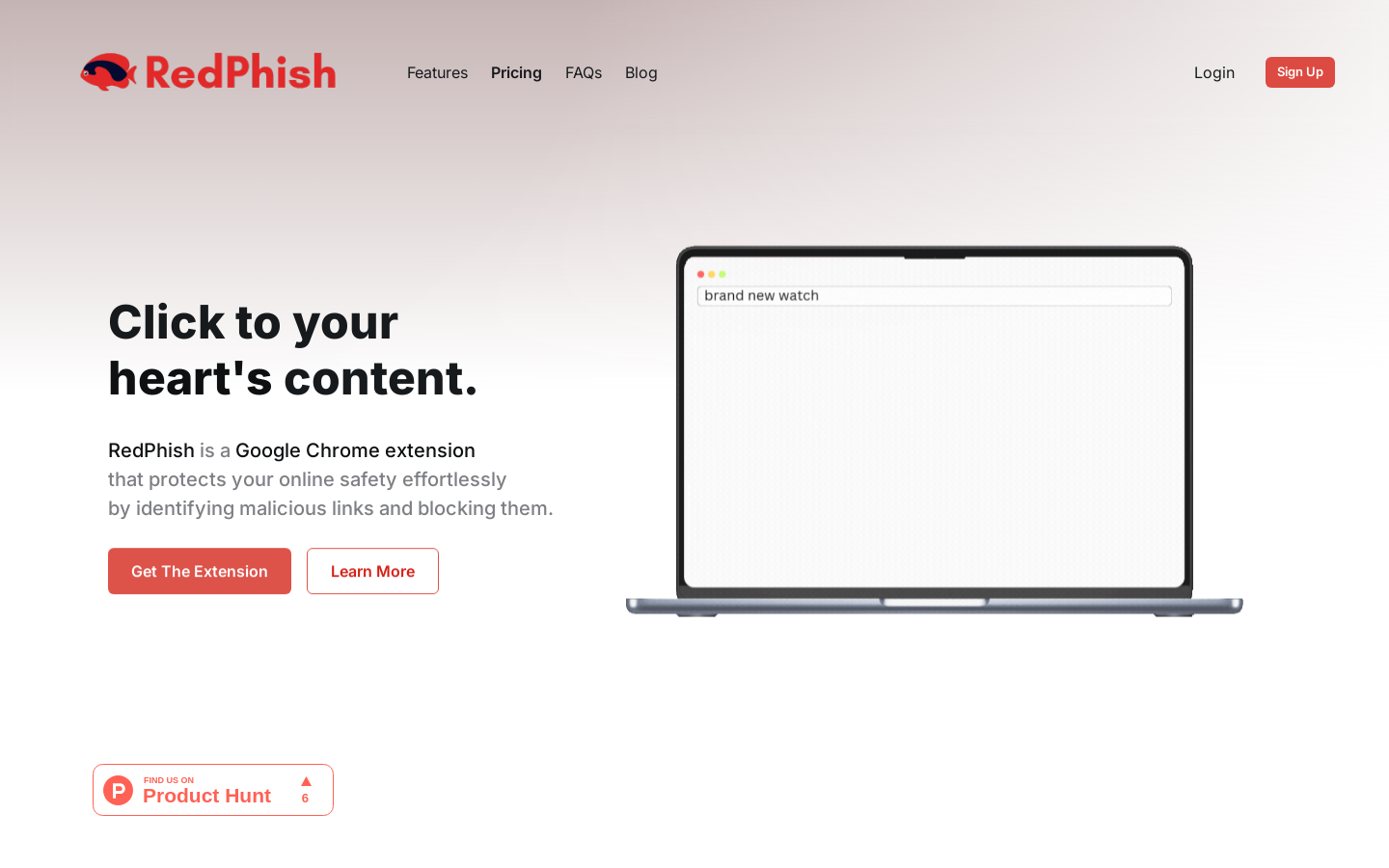 Show HN: RedPhish – eliminates phishing links before the webpage loads - Project Screenshot