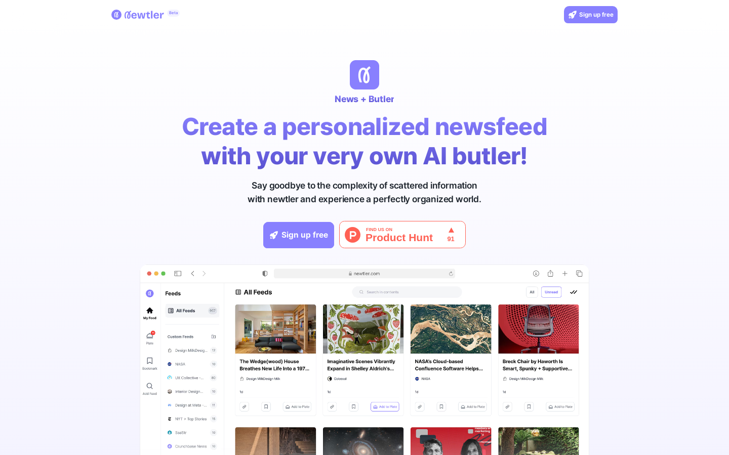 Show HN: Newtler、News 和 Butler - 项目截图