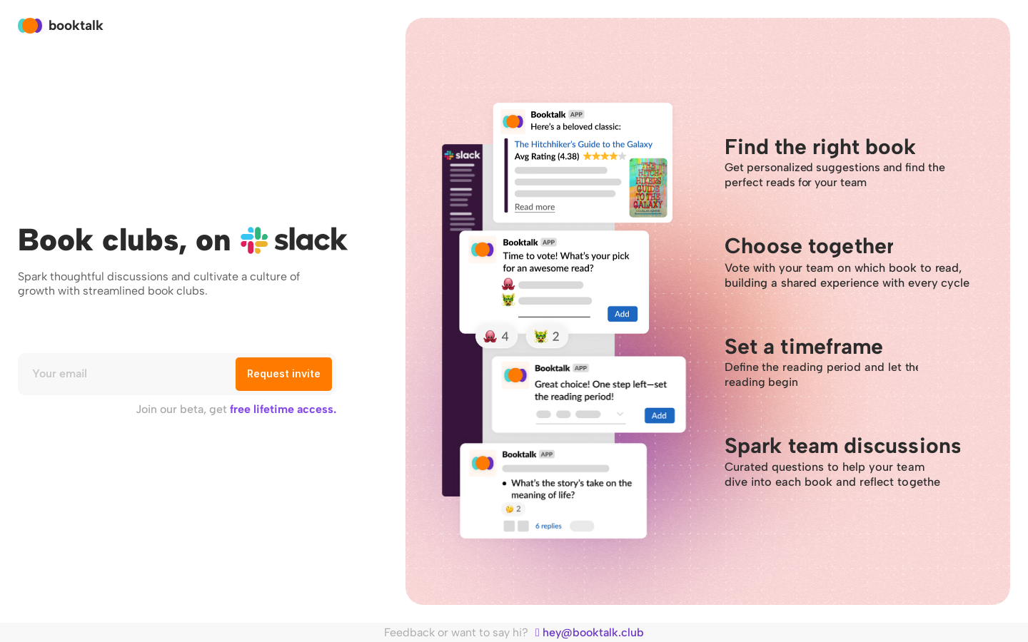 Show HN: 我第一个副项目，简化了在Slack上的读书会。 - 项目截图