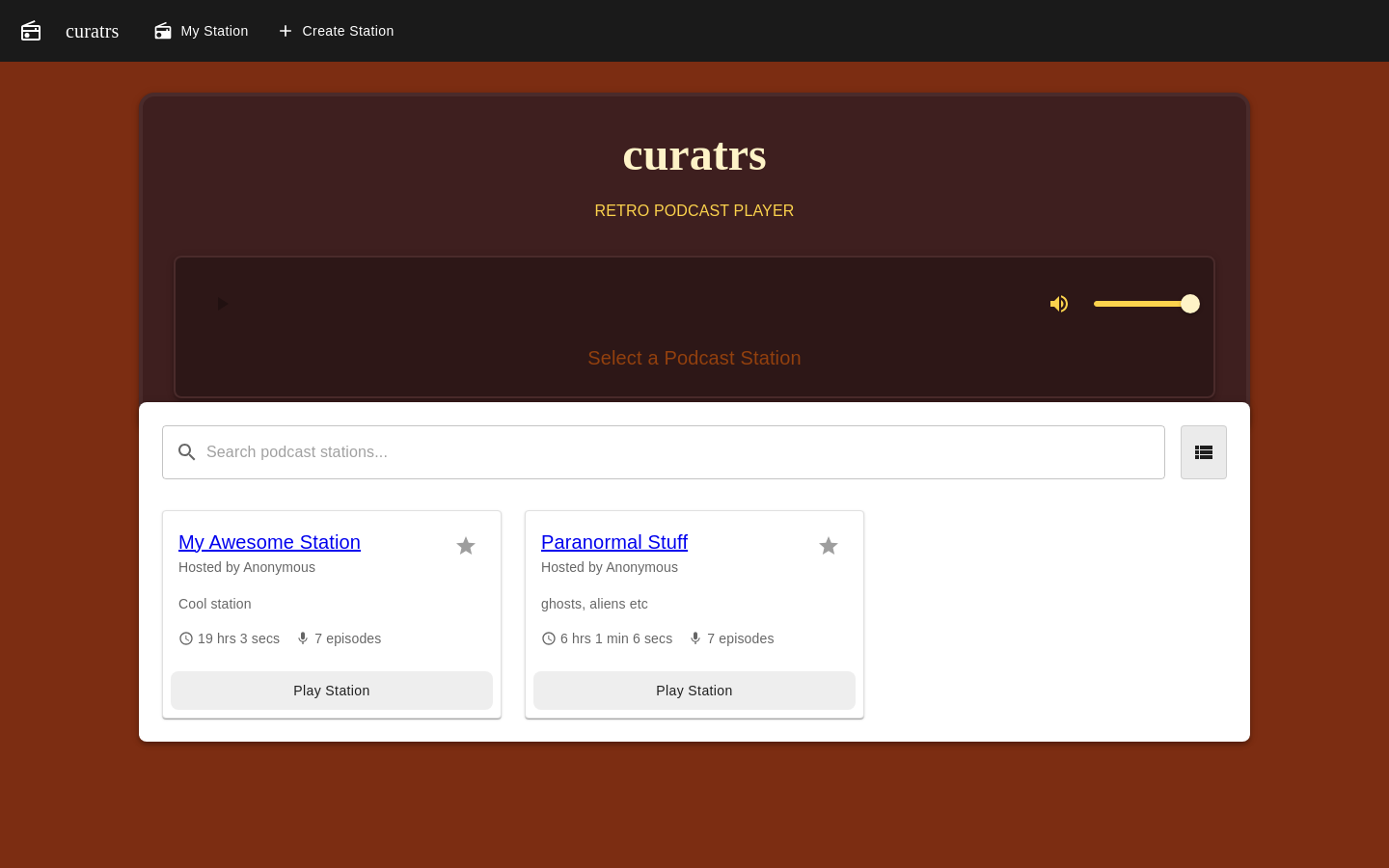 Show HN: Curatrs – 播客的定时编程 - 项目截图