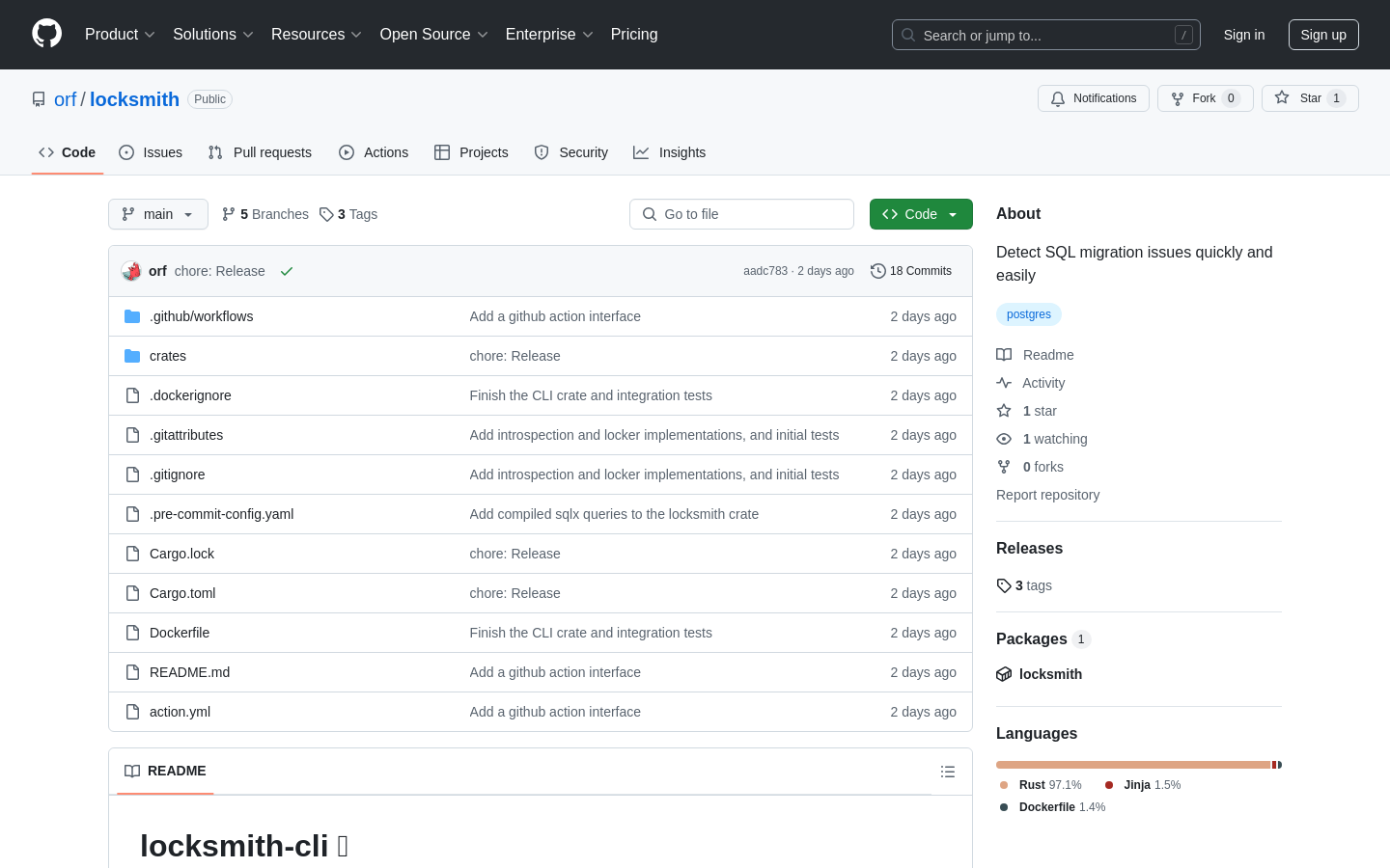 Show HN: 锁匠 - 检测被 Postgres 迁移占用的锁 - 项目截图