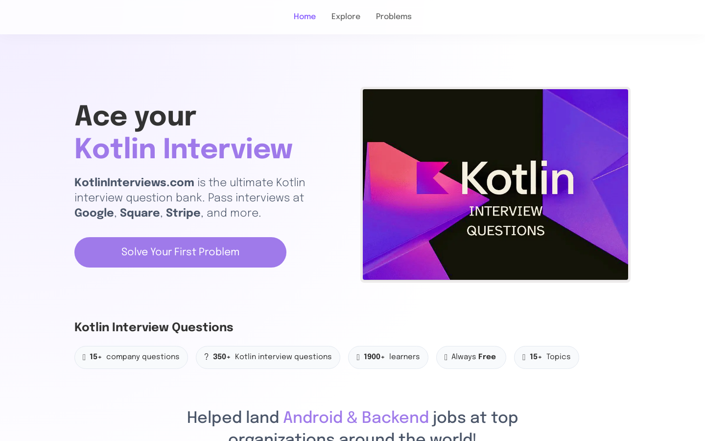 Show HN: Kotlin面试的LeetCode题目 - 项目截图