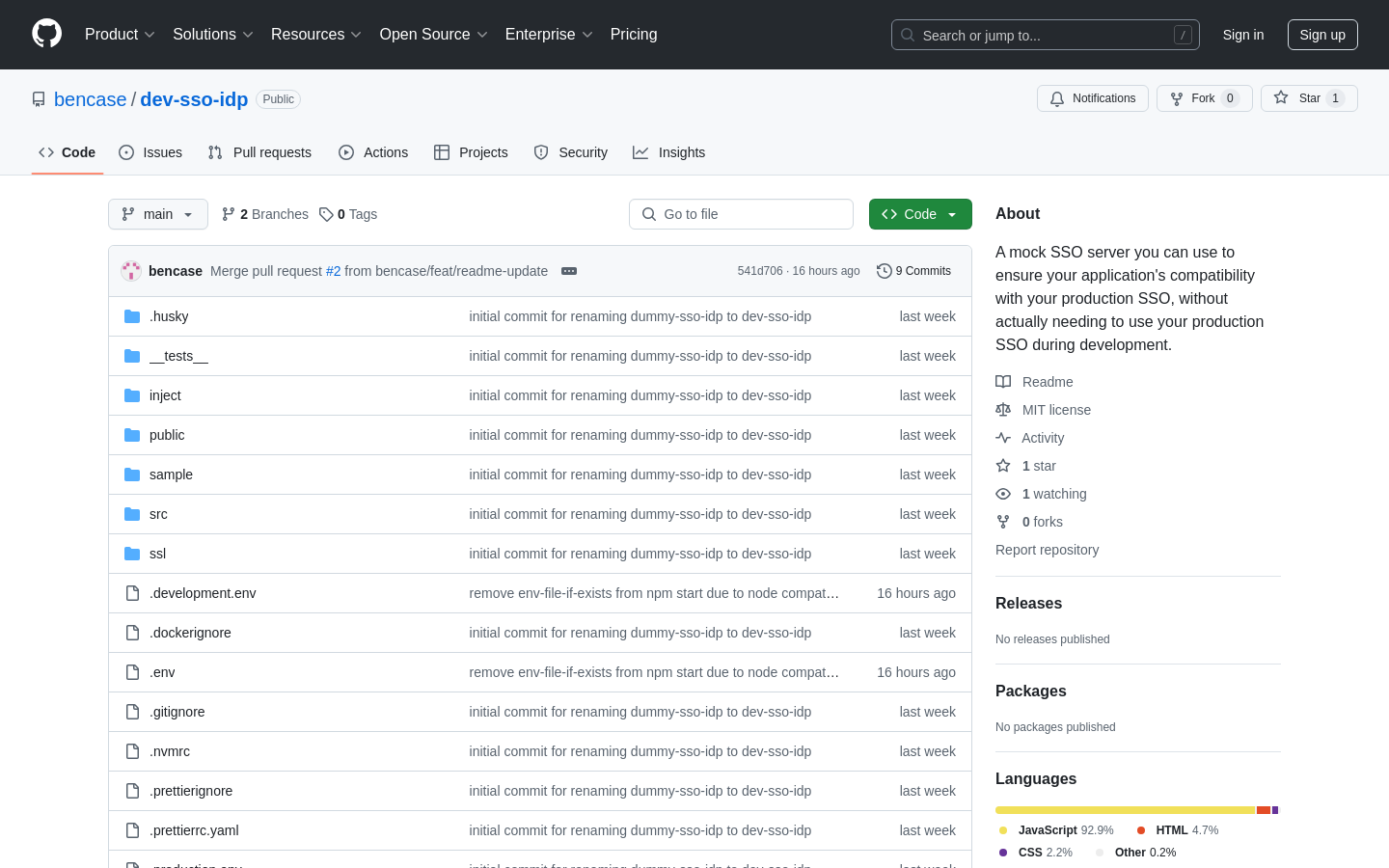 Show HN: Dev SSO IdP，作为开发助手的模拟单点登录提供商 - 项目截图