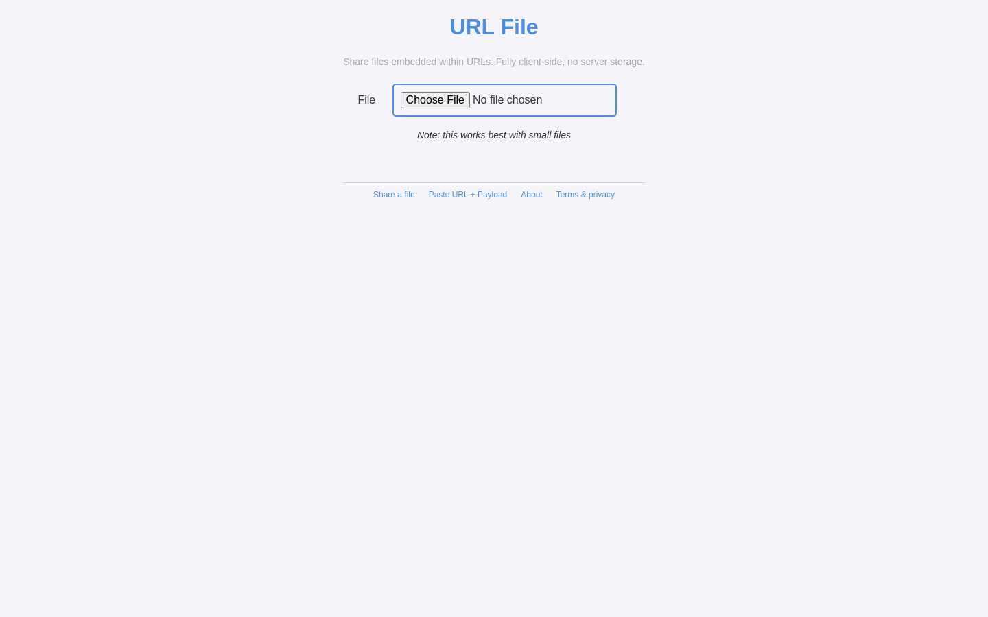 Show HN: I made a file sharing tool that encodes the files within the URL - Project Screenshot