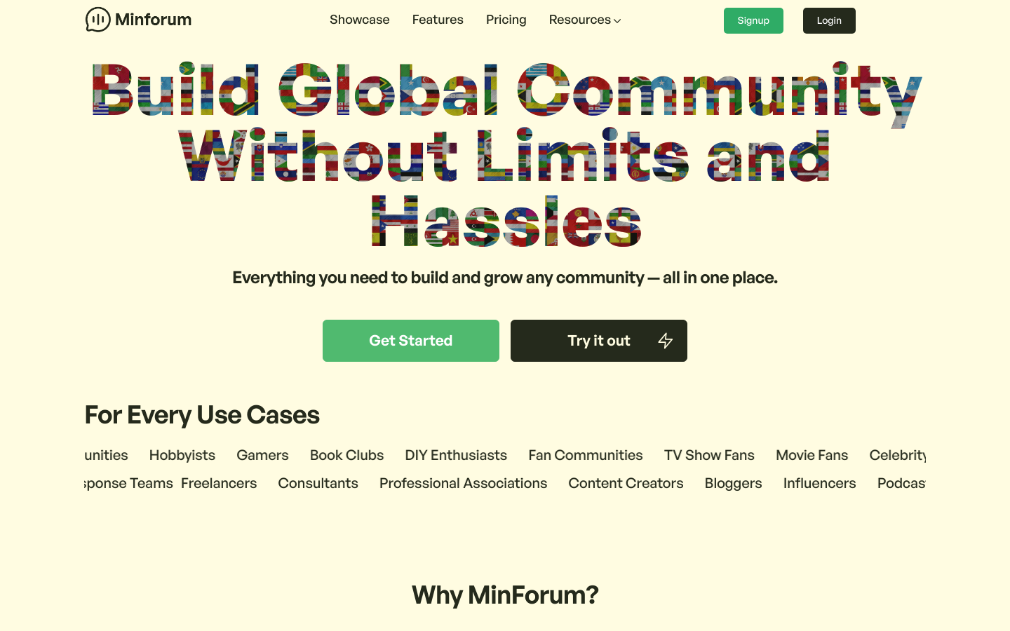 Show HN: Minforum, modern and minimalistic discussion software - Project Screenshot