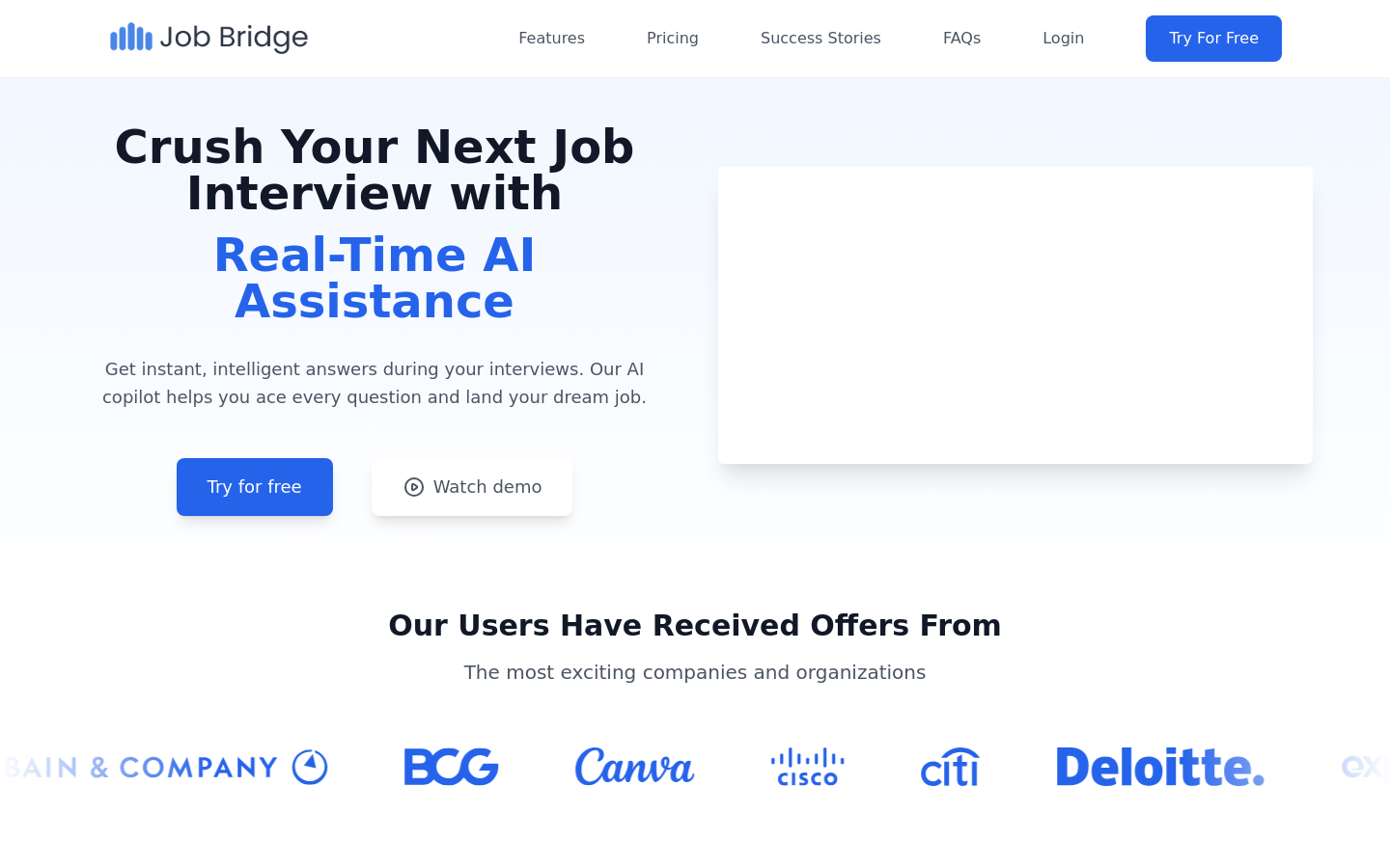Show HN: JobBridge – Real-Time AI Interview Assistant - Project Screenshot