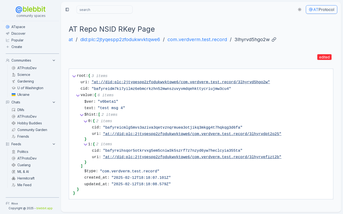 Show HN: Edit Any Record on ATProto with History - Project Screenshot