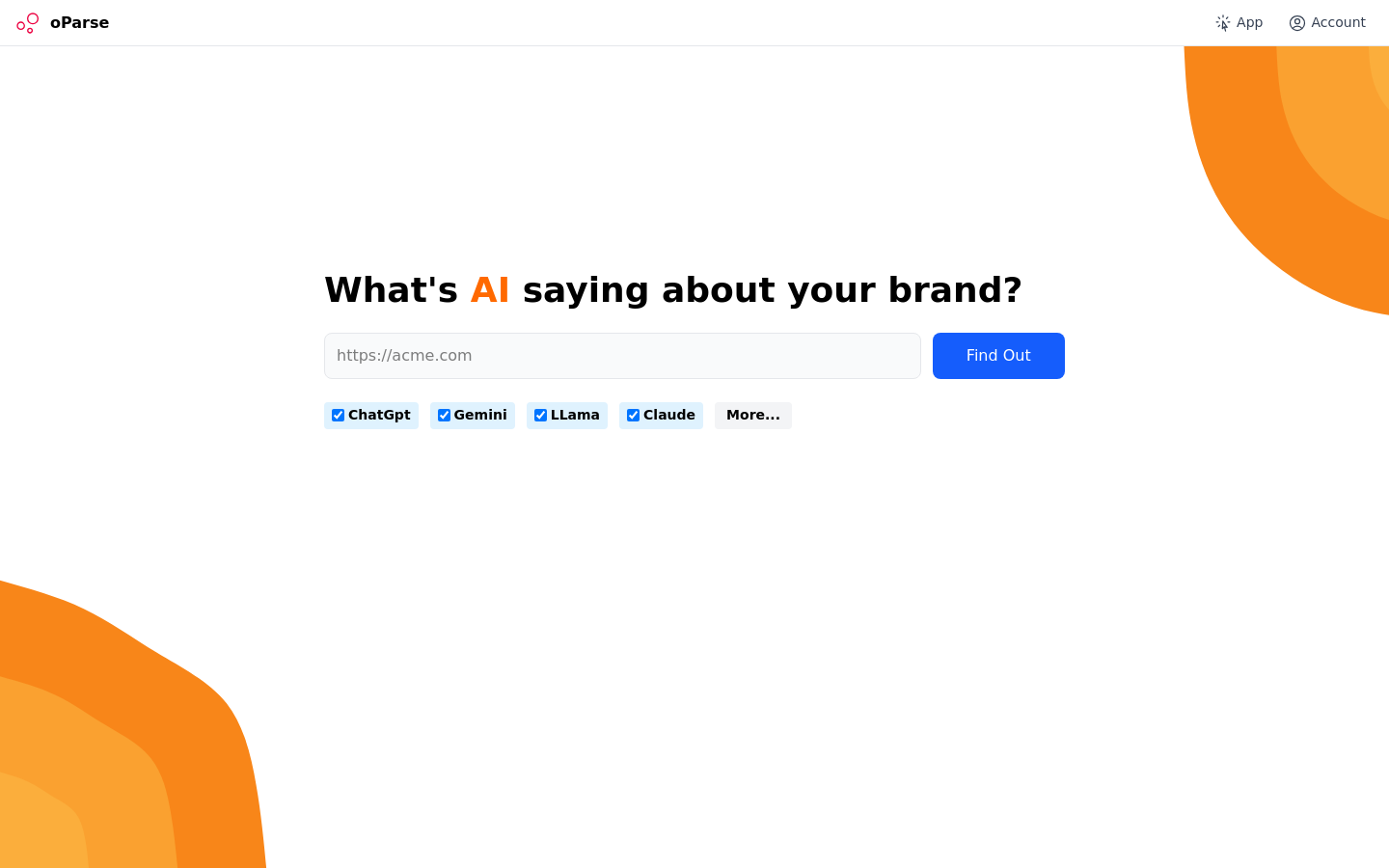 Show HN: oParse.com – あなたのブランドについて異なるAIモデルが「考えている」ことを追跡する - プロジェクトのスクリーンショット